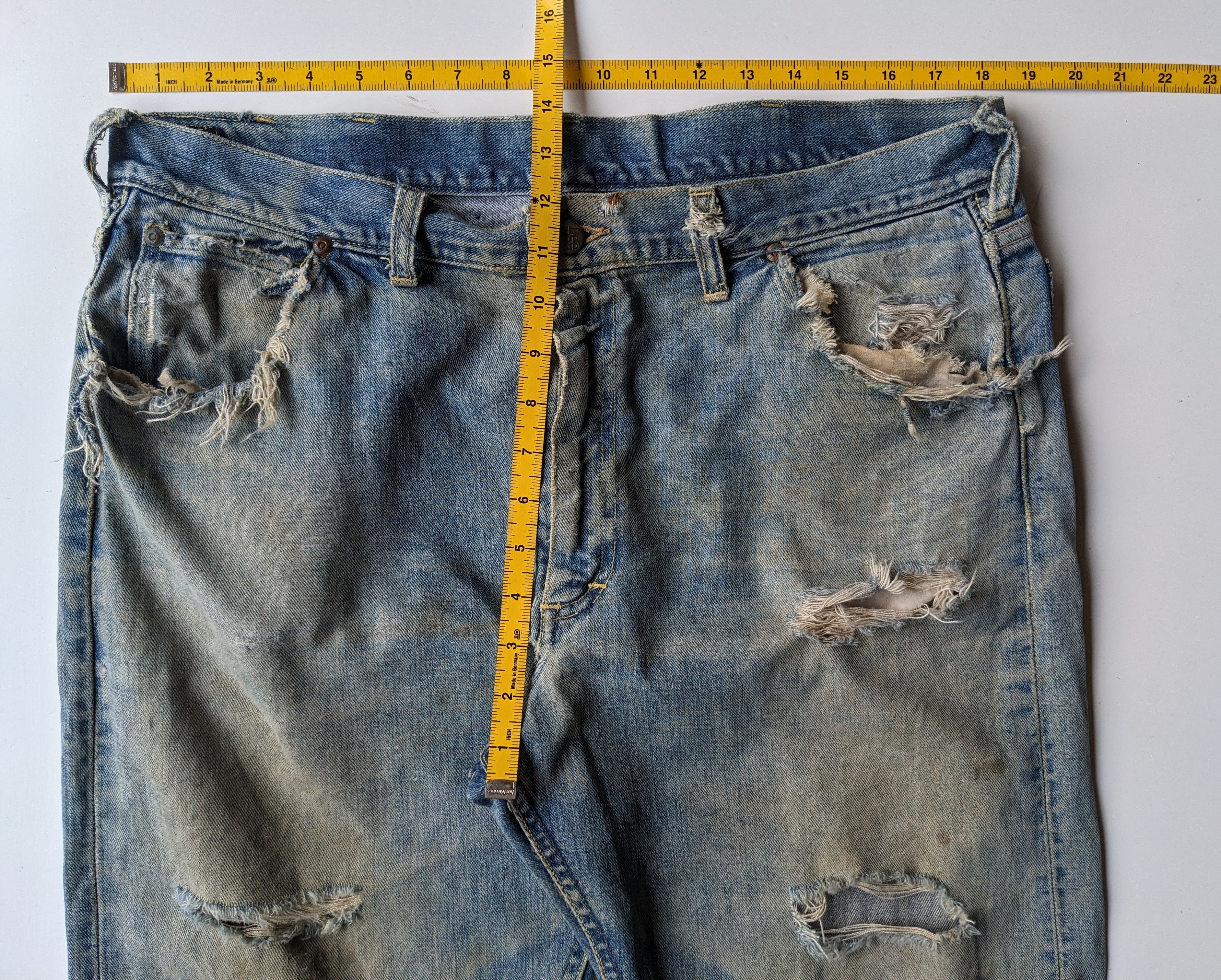 Lee Vintage 50s Lee distressed selvedge jeans Size US 37 - 12 Thumbnail
