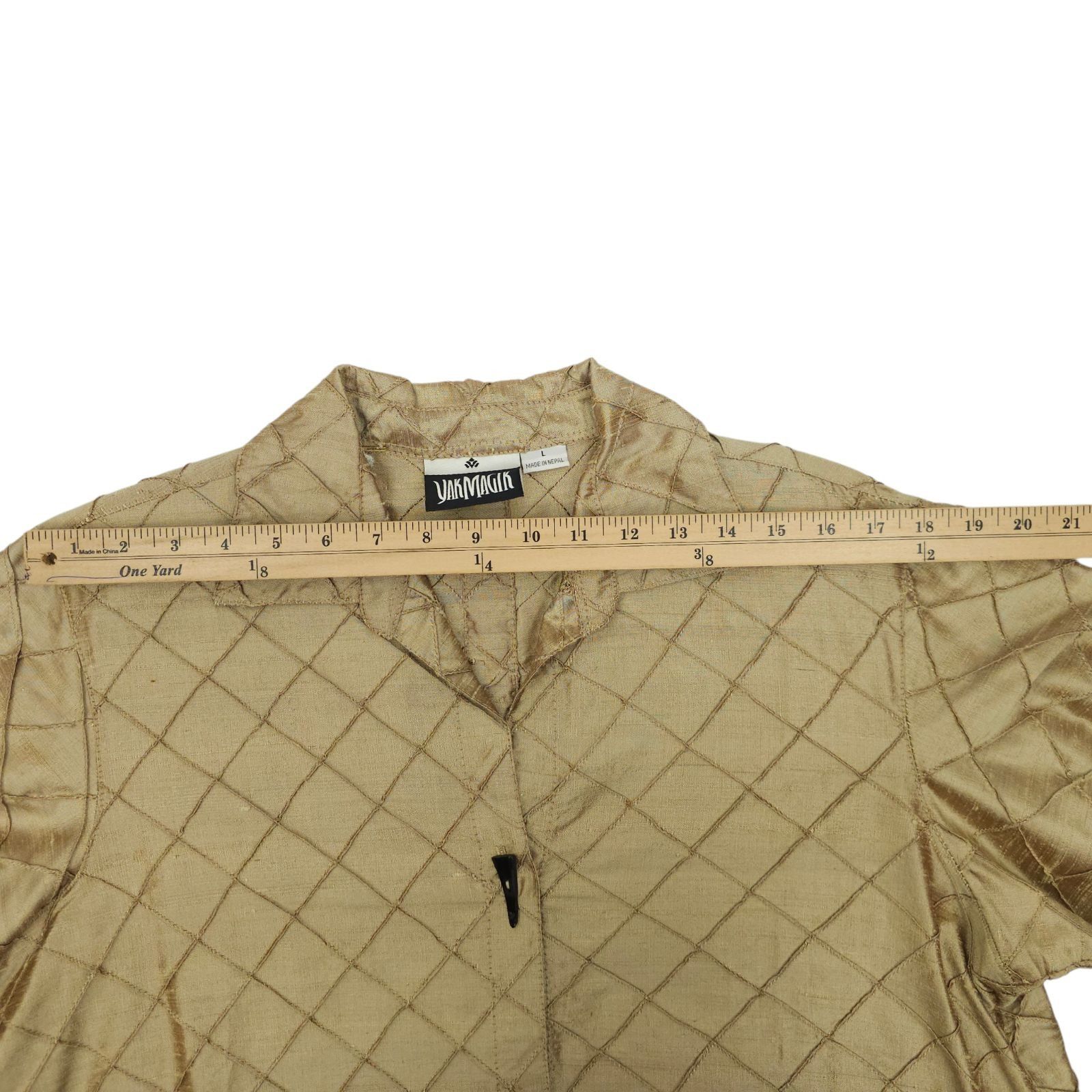 Other Yak Magik Jacket L Gold Metallic Vtg Diamond Pintuck Quilted Size L / US 10 / IT 46 - 4 Thumbnail