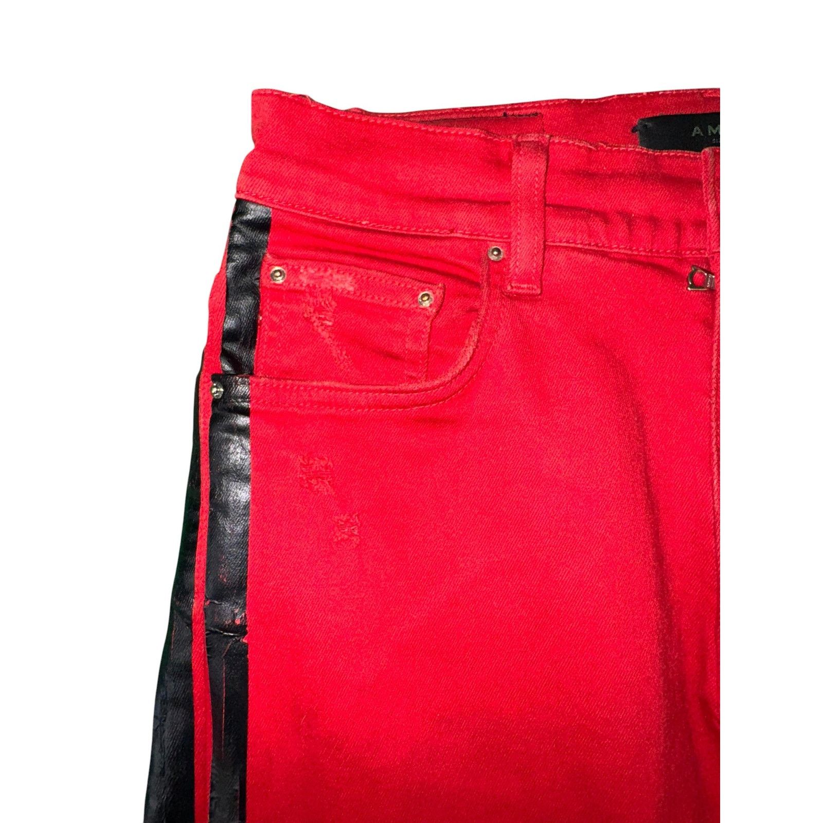 Amiri Amiri Red & Black Stripe Jeans Size US 30 / EU 46 - 5 Thumbnail