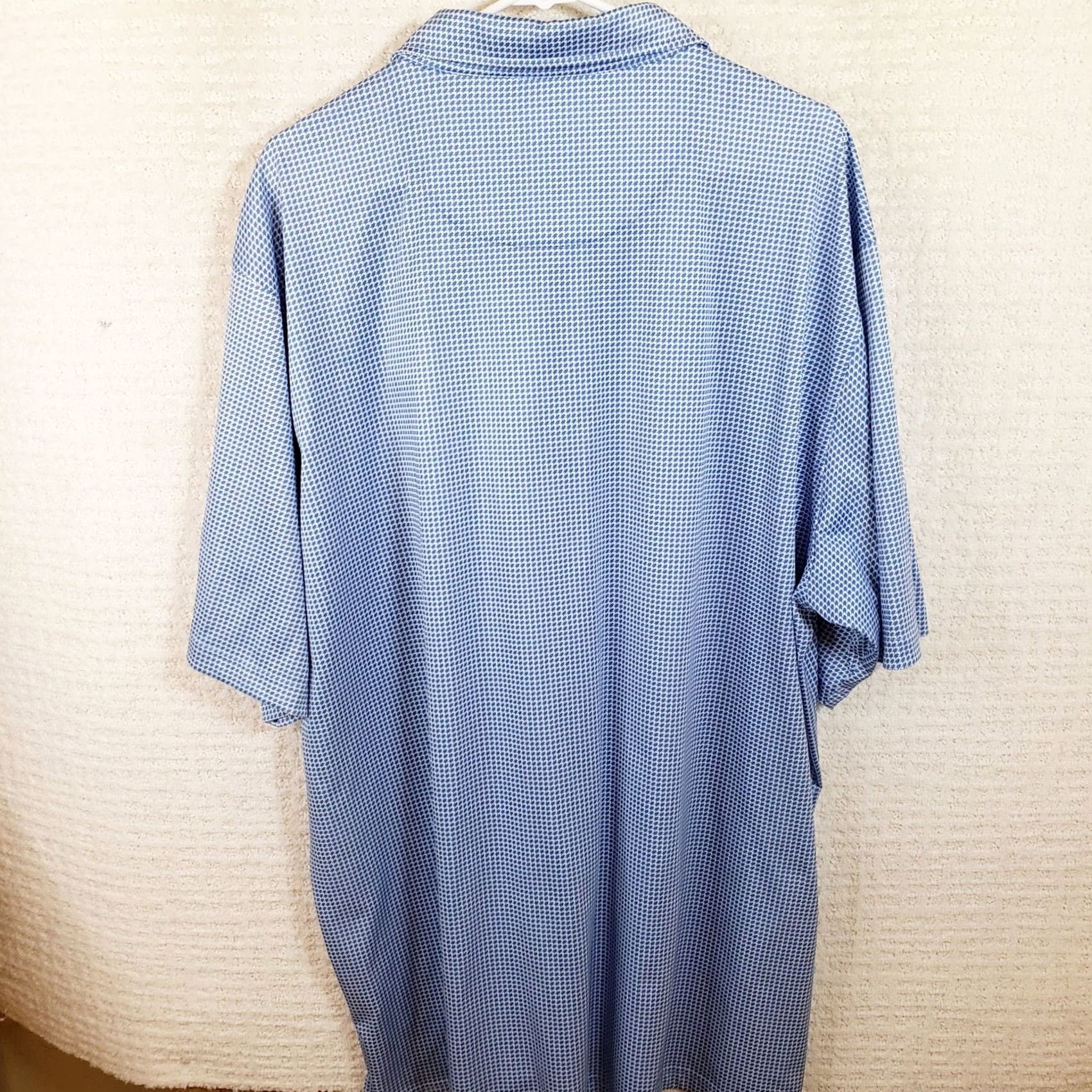 Vintage Donald Ross Polo Shirt Mens 2XL Blue Geometric Print Golf Performance Stretch Size US XXL / EU 58 / 5 - 7 Thumbnail