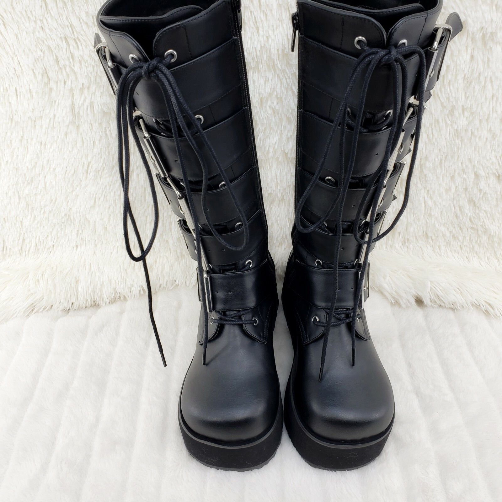 Demonia Cult DEMONIA Trashville 518 Multi Strap Goth Punk Rock 3.25" Plat Size US 9 / EU 42 - 6 Thumbnail