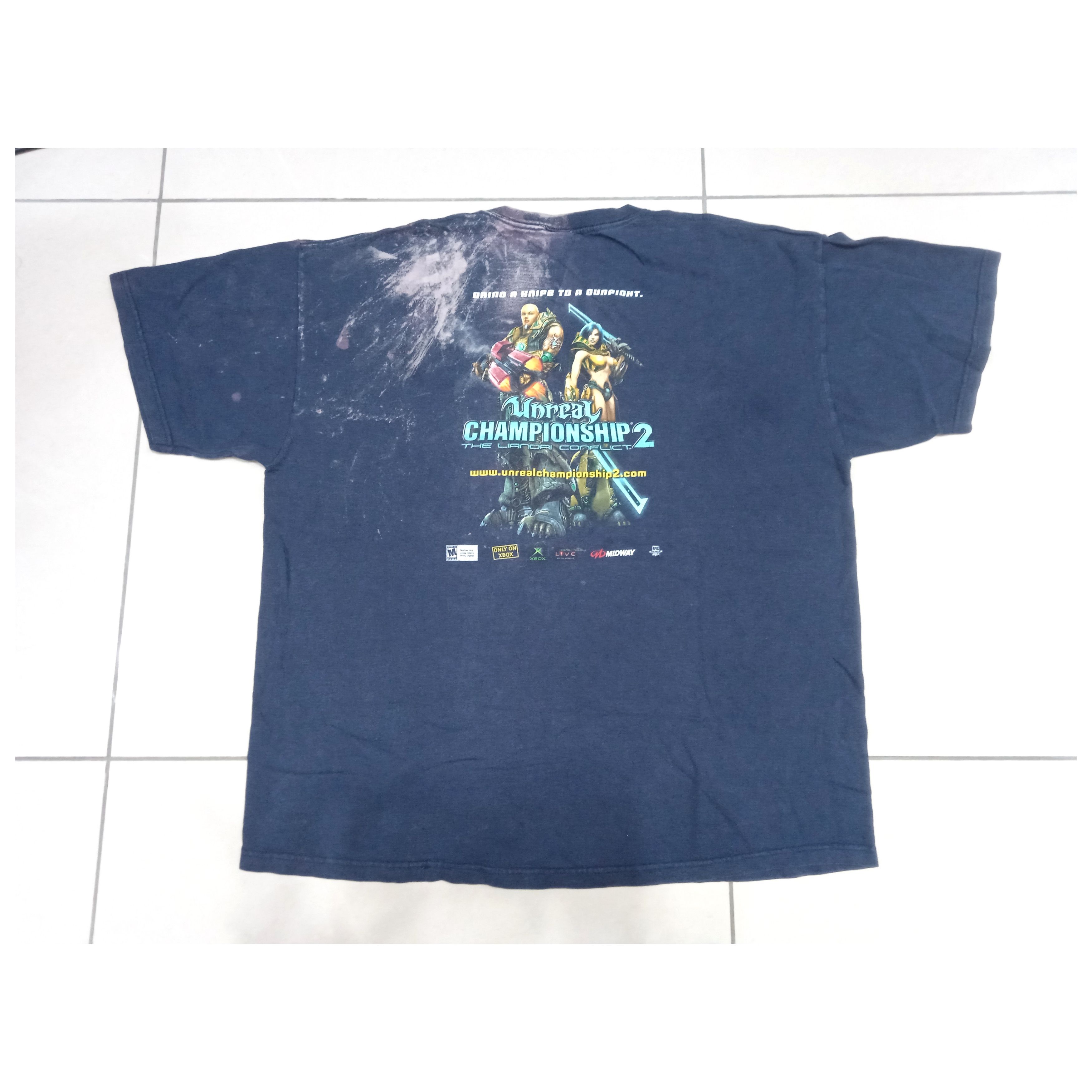 image of Vintage 2000S Unreal Championship 2 T-Shirt Midway Xbox in Navy, Men's (Size XL)