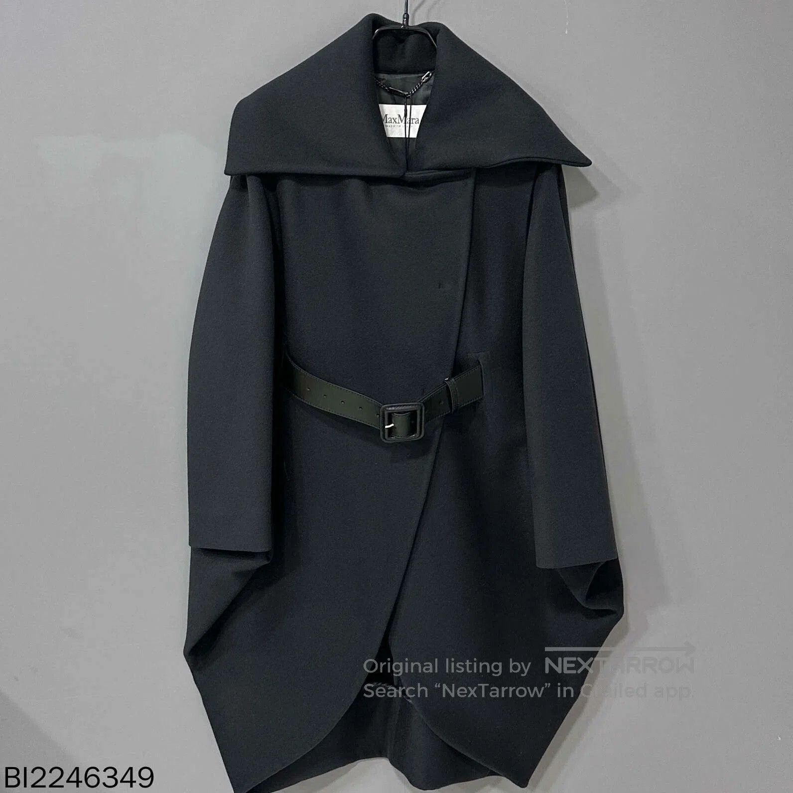 Other black long cape coat with belt. Size US S / EU 44-46 / 1 - 1 Thumbnail