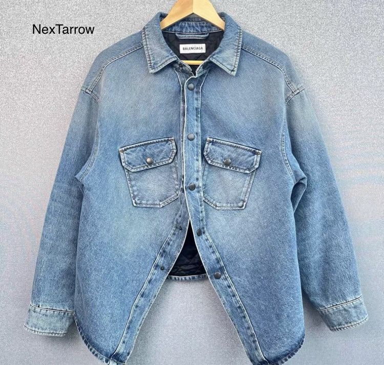 BALENCIAGA denim jacket with cotton clip jacket2412-