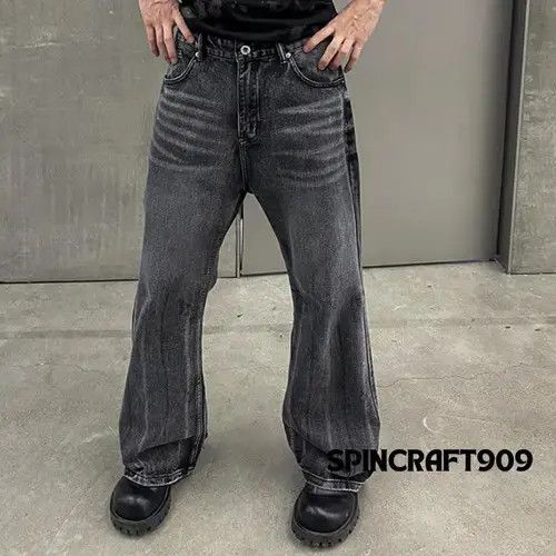 Jean Black Washed Stacked Denim Jeans Size US 32 / EU 48 - 3 Thumbnail
