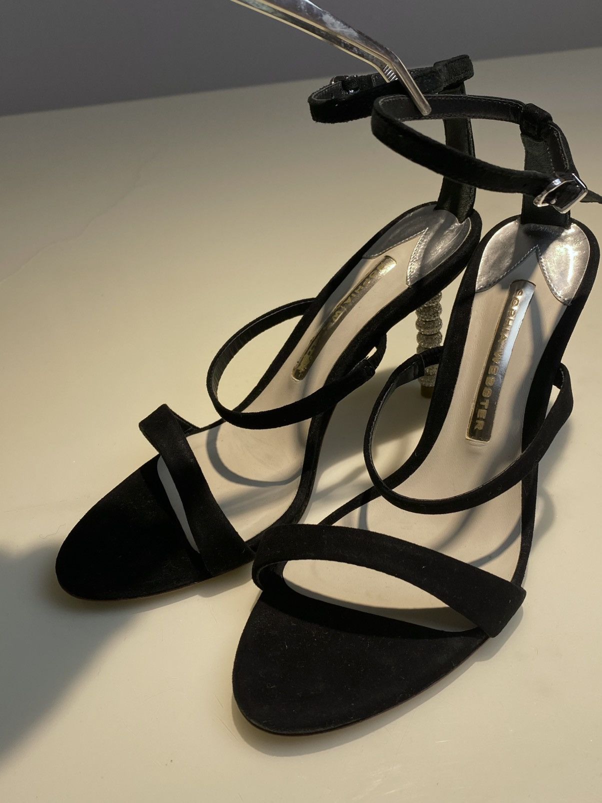 Sophia Webster Rosalind Crystal Black Satin Heels 36 Size US 5.5 / IT 35.5 - 1 Thumbnail