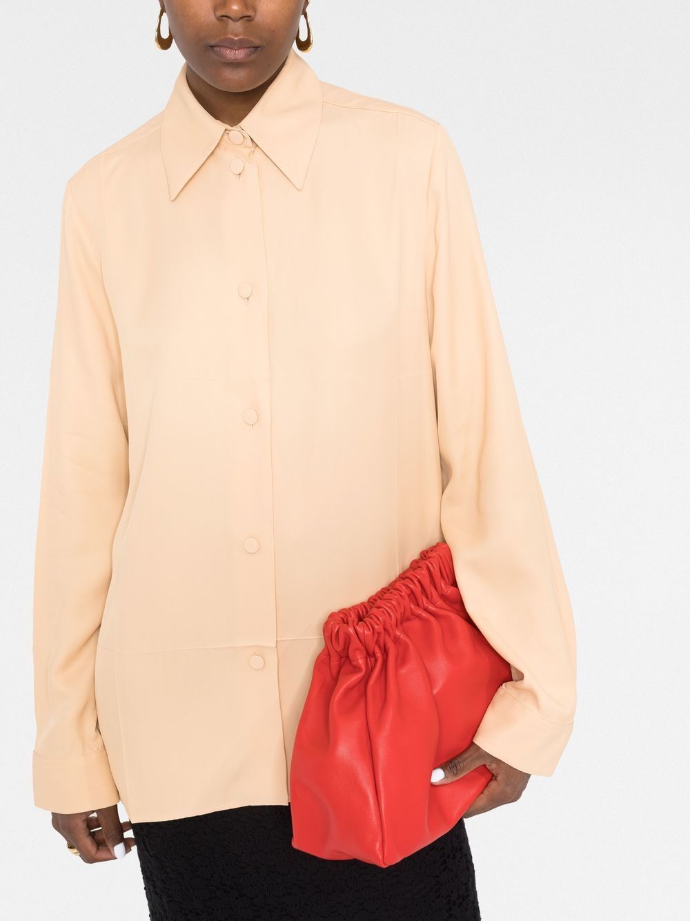 Jil Sander o1loc1c0426 Relaxed Fitting Shirt in Light Brown Size M / US 6-8 / IT 42-44 - 2 Thumbnail