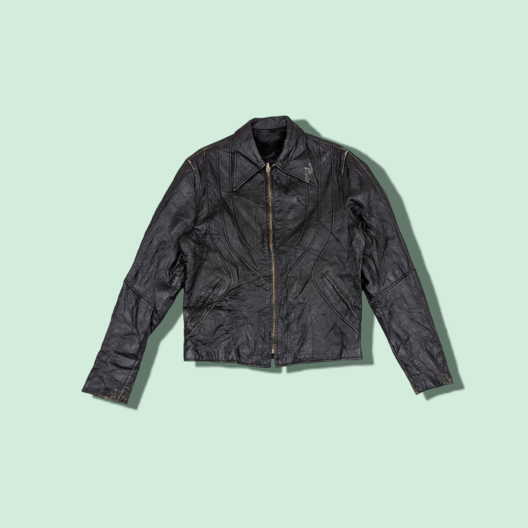 Japanese Brand Vintage H & H LEATHER Sportswear Leather Jacket Size M / US 6-8 / IT 42-44 - 1 Thumbnail