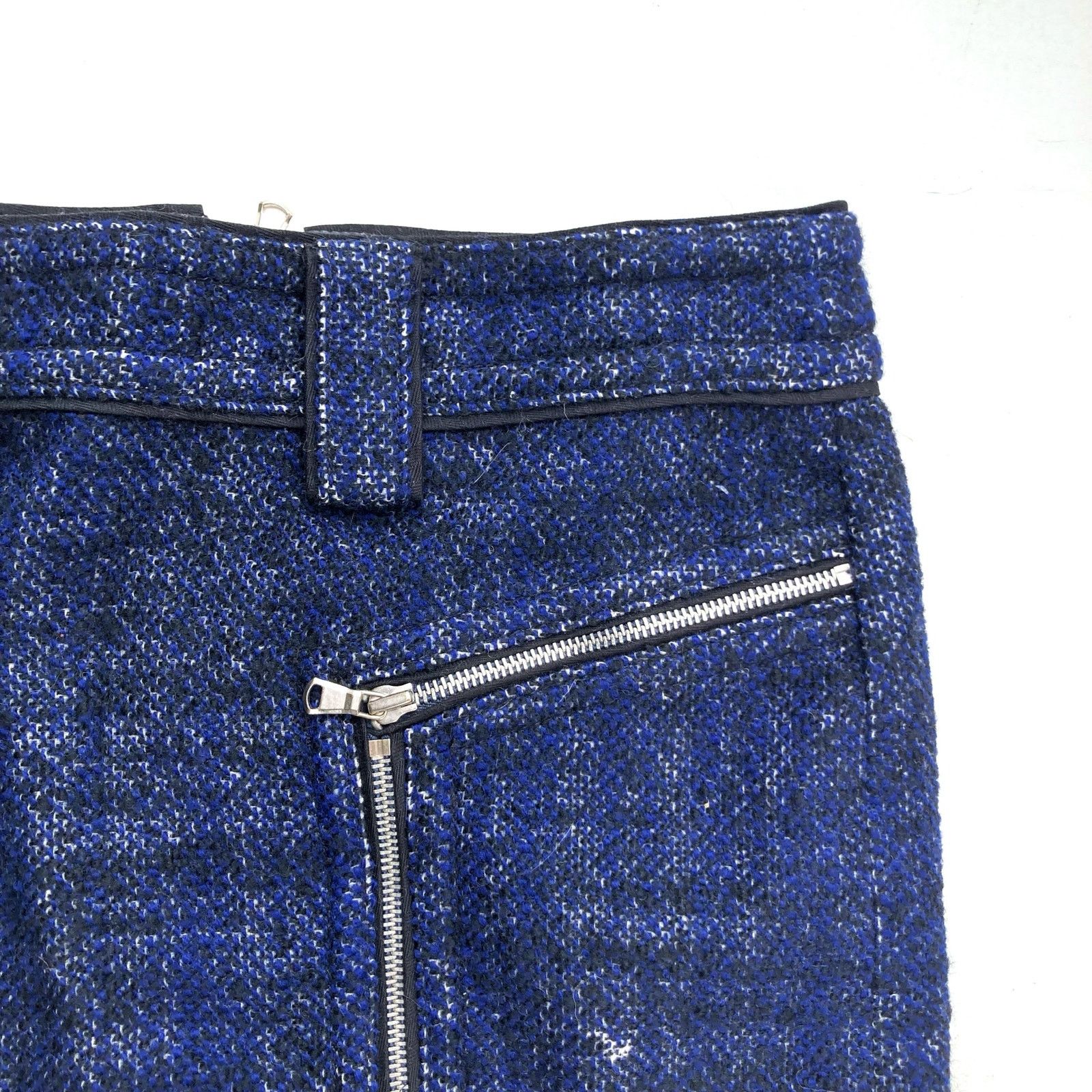 Marc Jacobs Marc by Marc Jacobs Y2K Indigo Wool Moto Zip Skirt Sz 12 Size 34" / US 12 / IT 48 - 5 Thumbnail