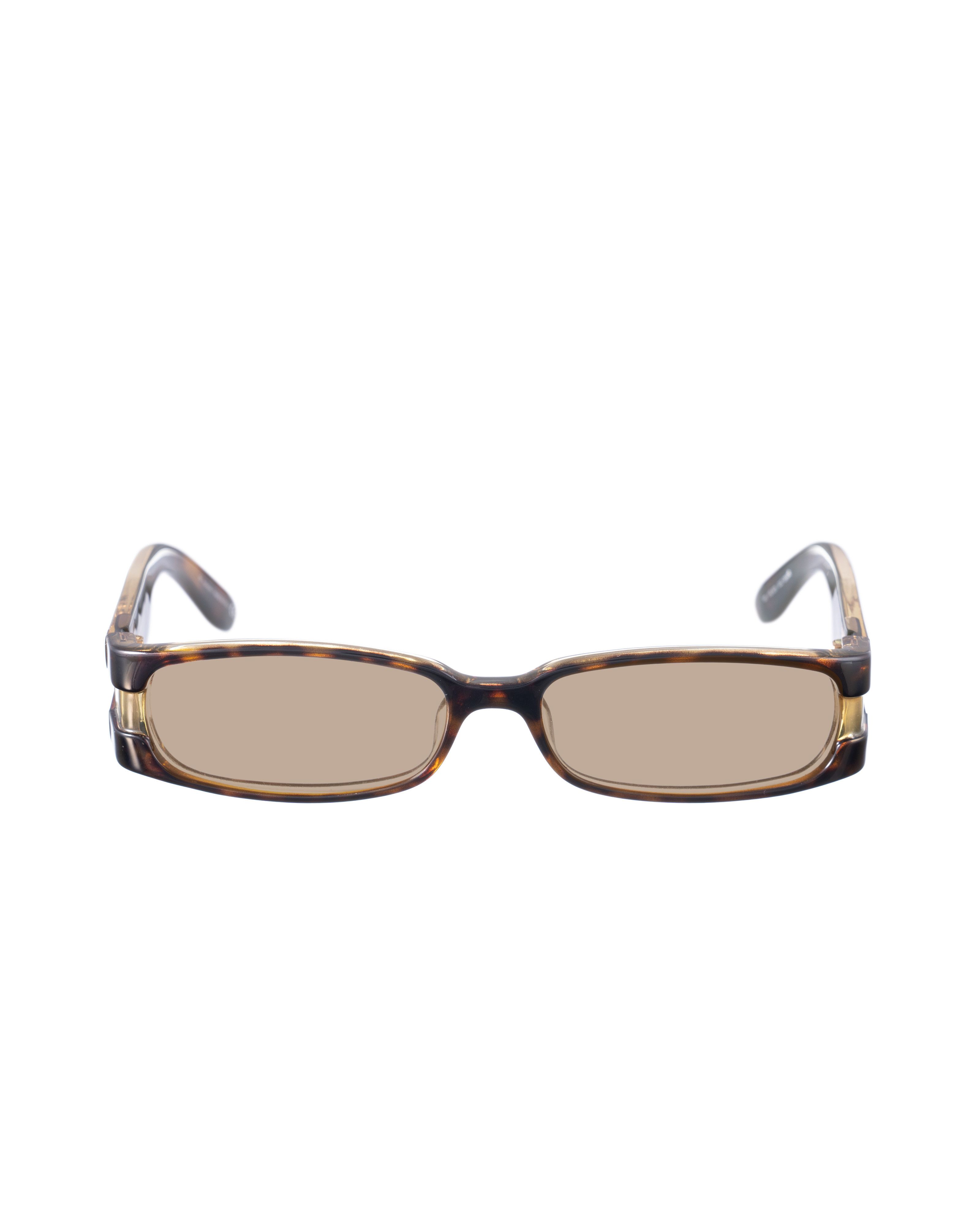 Yves Saint Laurent Yves Saint Laurent 00s Brown Havana and Clear Sunglasses Size ONE SIZE - 2 Thumbnail