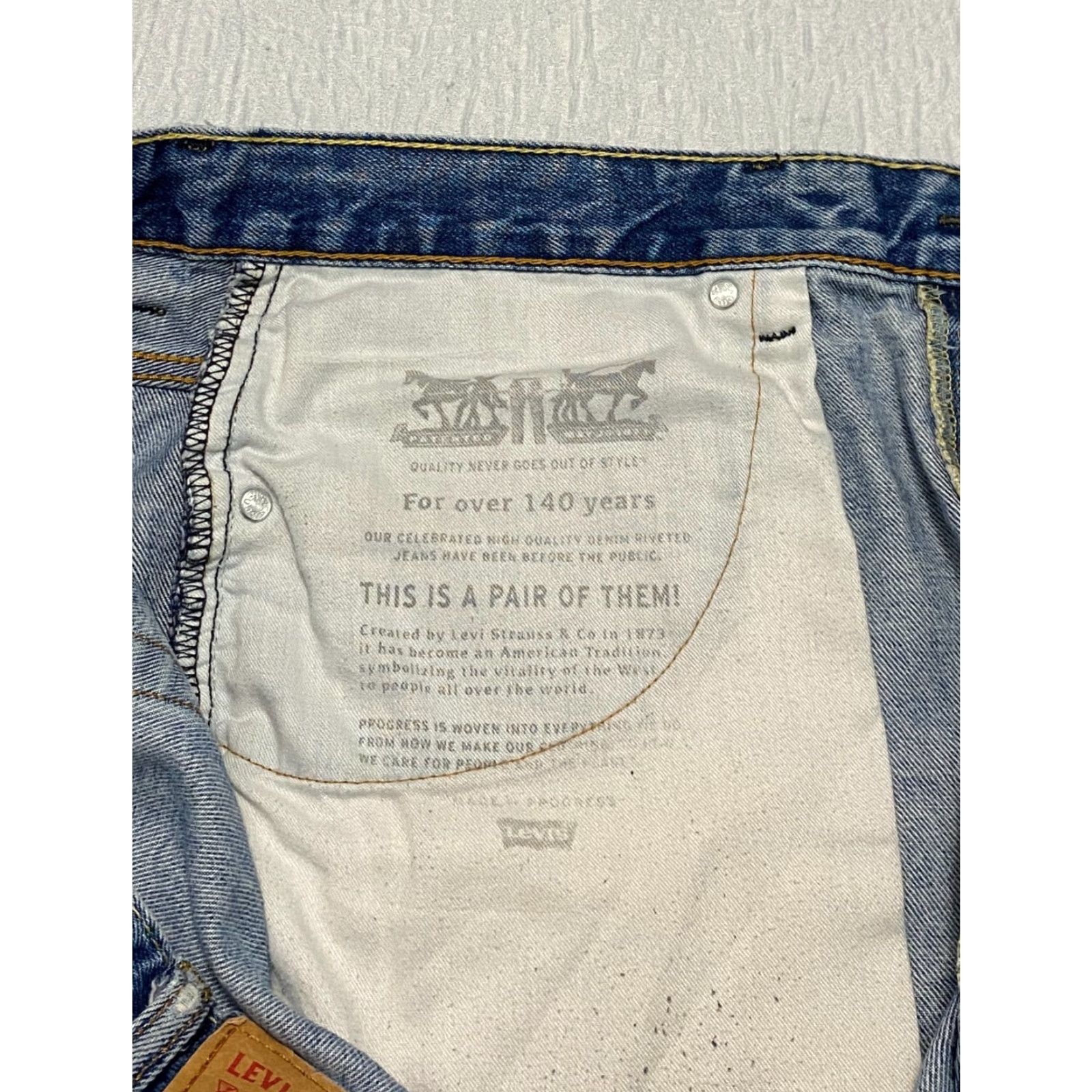 Levi's Levi's 550 Relaxed Fit Jeans Mens 38×34 Blue Denim 5-Pocket 100% Cotton Casual Straight Style Size US 38 / EU 54 - 6 Thumbnail