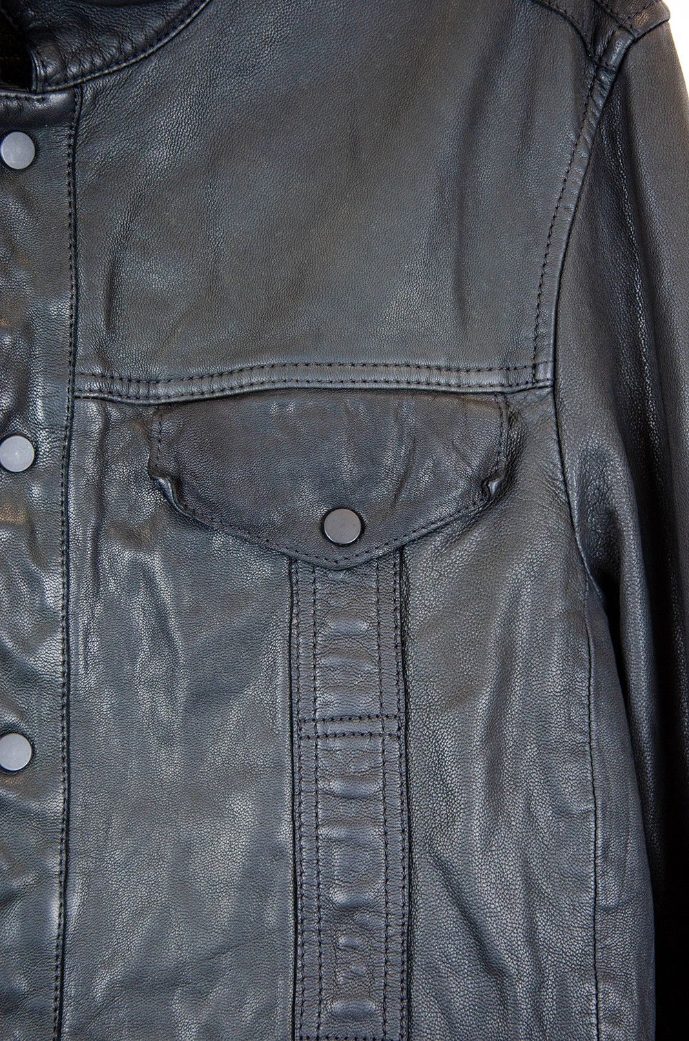 Allsaints AllSaints Holmes Leather Moto Jacket Black Size XL Size US XL / EU 56 / 4 - 4 Thumbnail