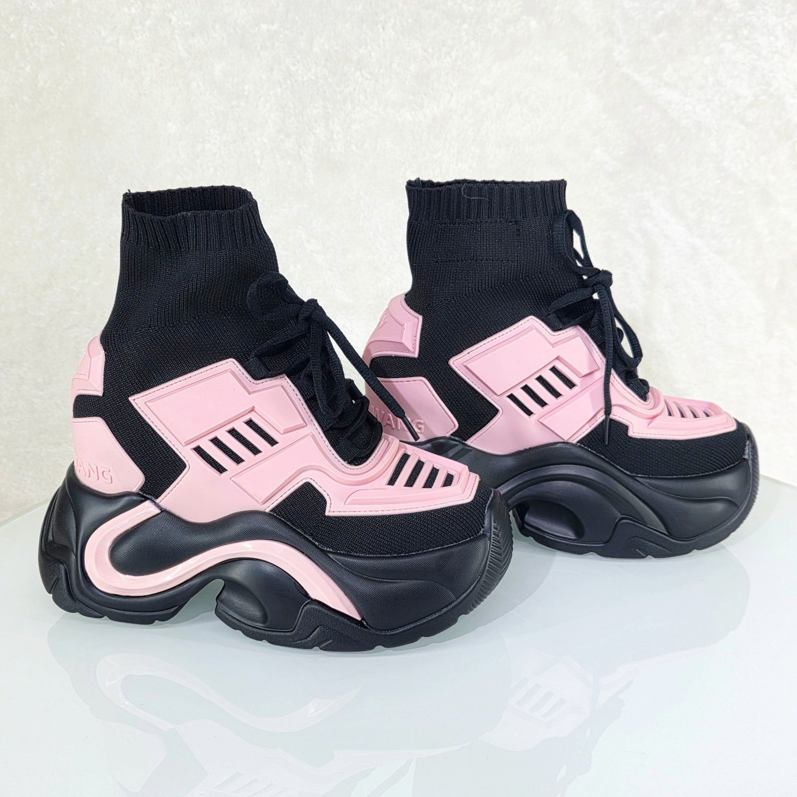 Other Wang Jupiter Damson Pull On Knit Platform Sneaker Boots 4" H Size US 9 / IT 39 - 6 Thumbnail