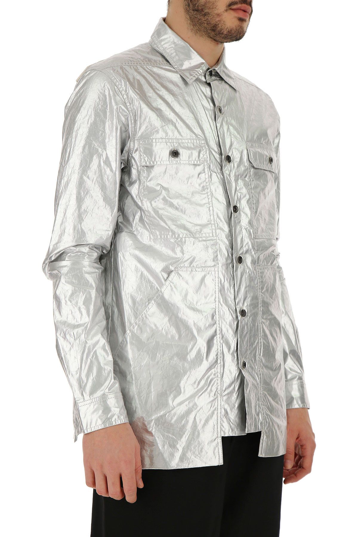 Rick Owens × Rick Owens Drkshdw 🔥75% OFF🔥 [SALE] Rick Owens Silver Cargo Pocket Overshirt Size US S / EU 44-46 / 1 - 4 Thumbnail