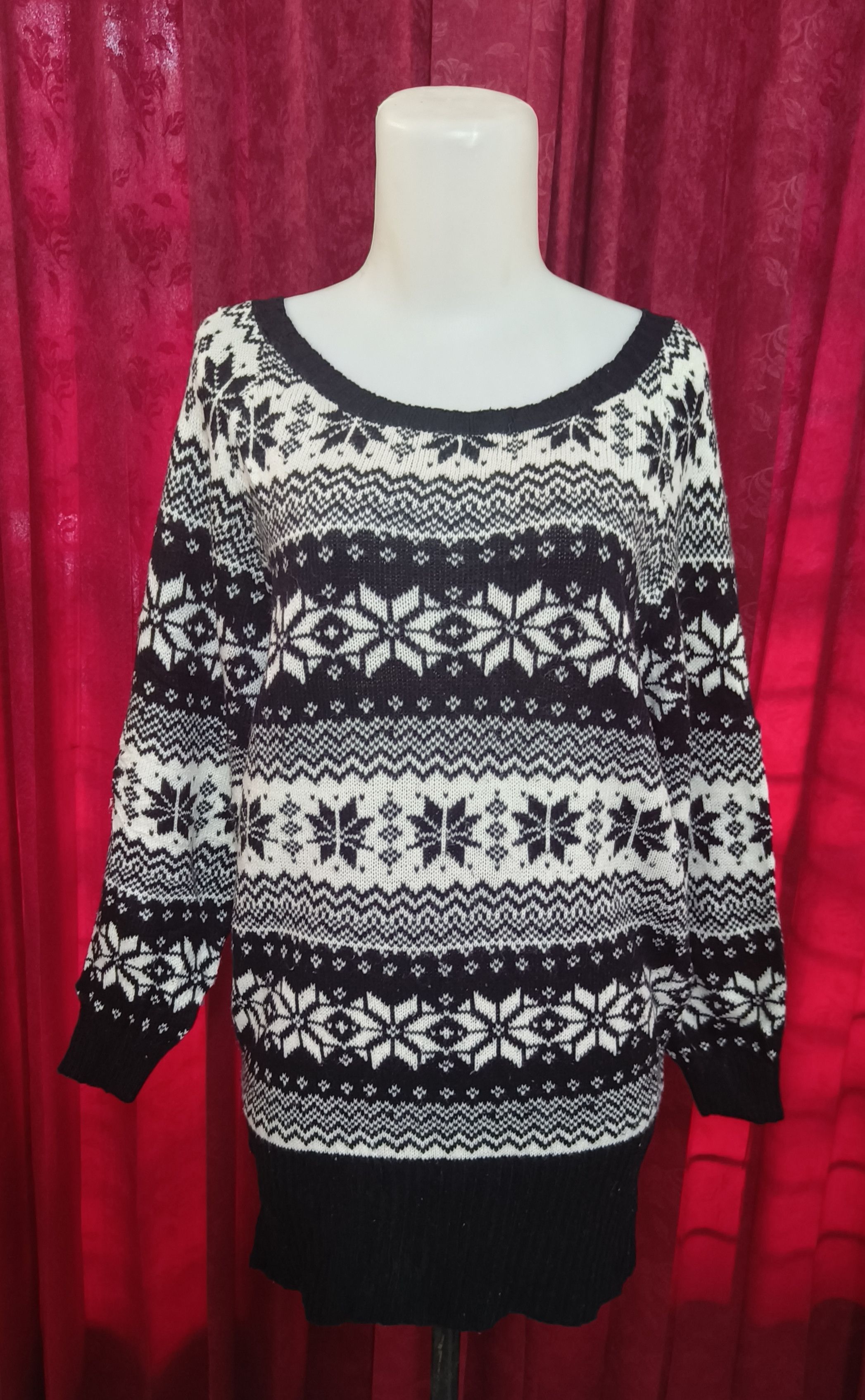 Other Vintage 90s Y2K Women's Ethnic Striped Long Knit Sweater Size M / US 6-8 / IT 42-44 - 4 Thumbnail