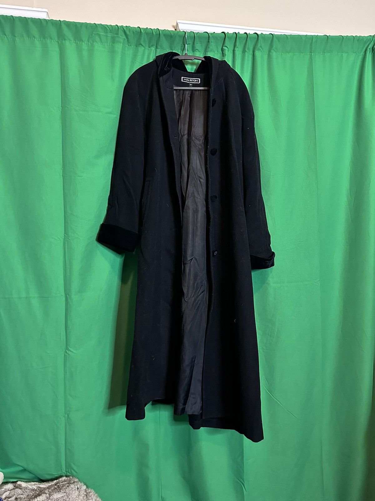 Halston Vintage runway black velvet floor length coat Size XL / US 12-14 / IT 48-50 - 14 Thumbnail