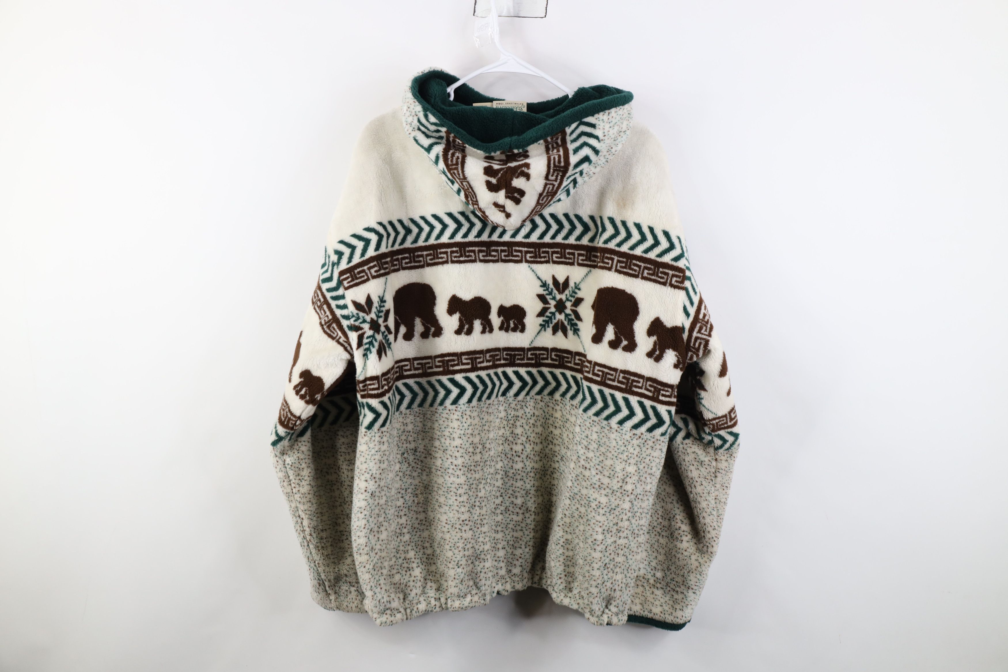 Vintage Vintage 90s Streetwear All Over Print Hooded Fleece Jacket Size L / US 10 / IT 46 - 13 Thumbnail