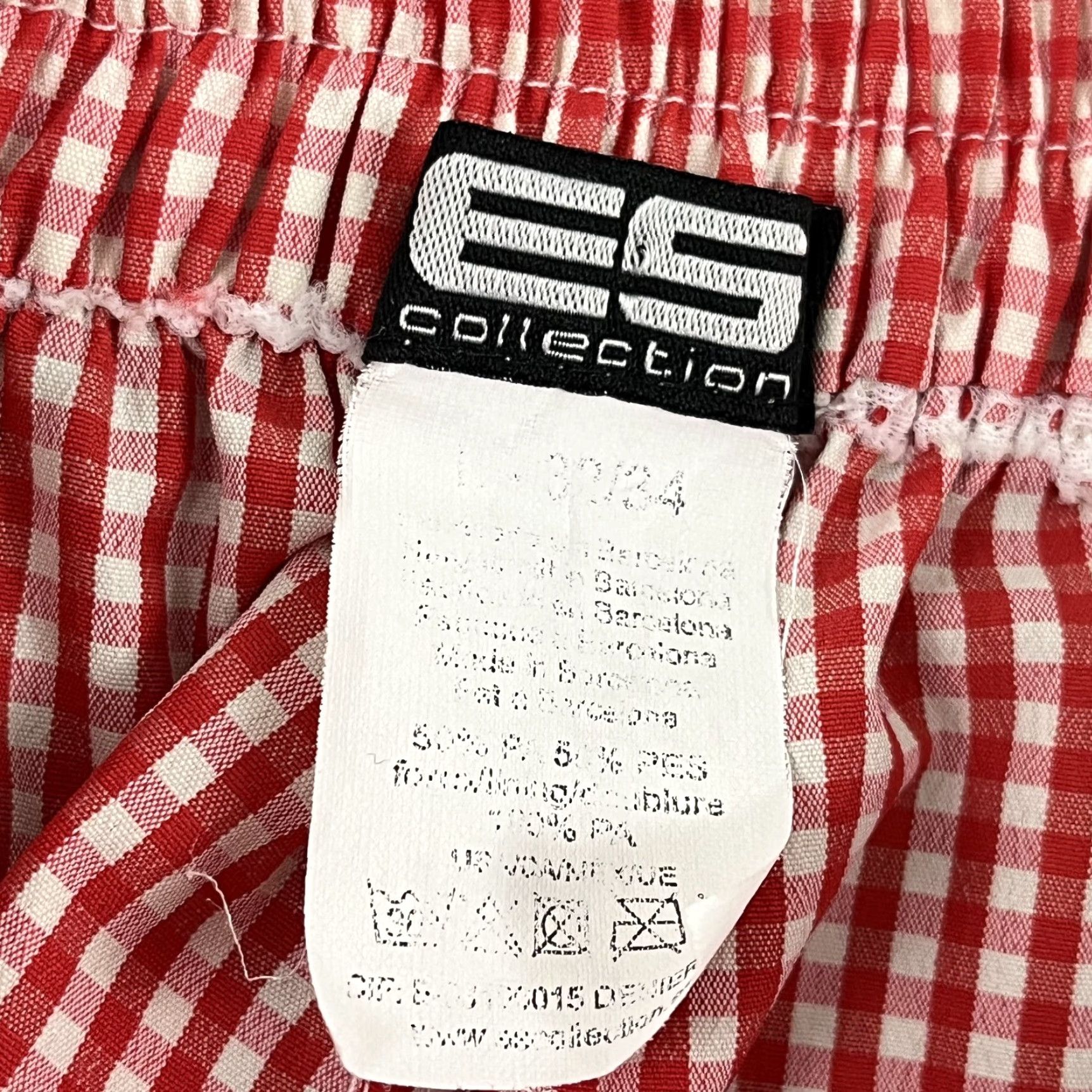 Vintage ES Collection Board Shorts Men 32/34 Trunks 2.5" Red White Check Linerless Polyester Swim Bottoms Size US 32 / EU 48 - 3 Thumbnail