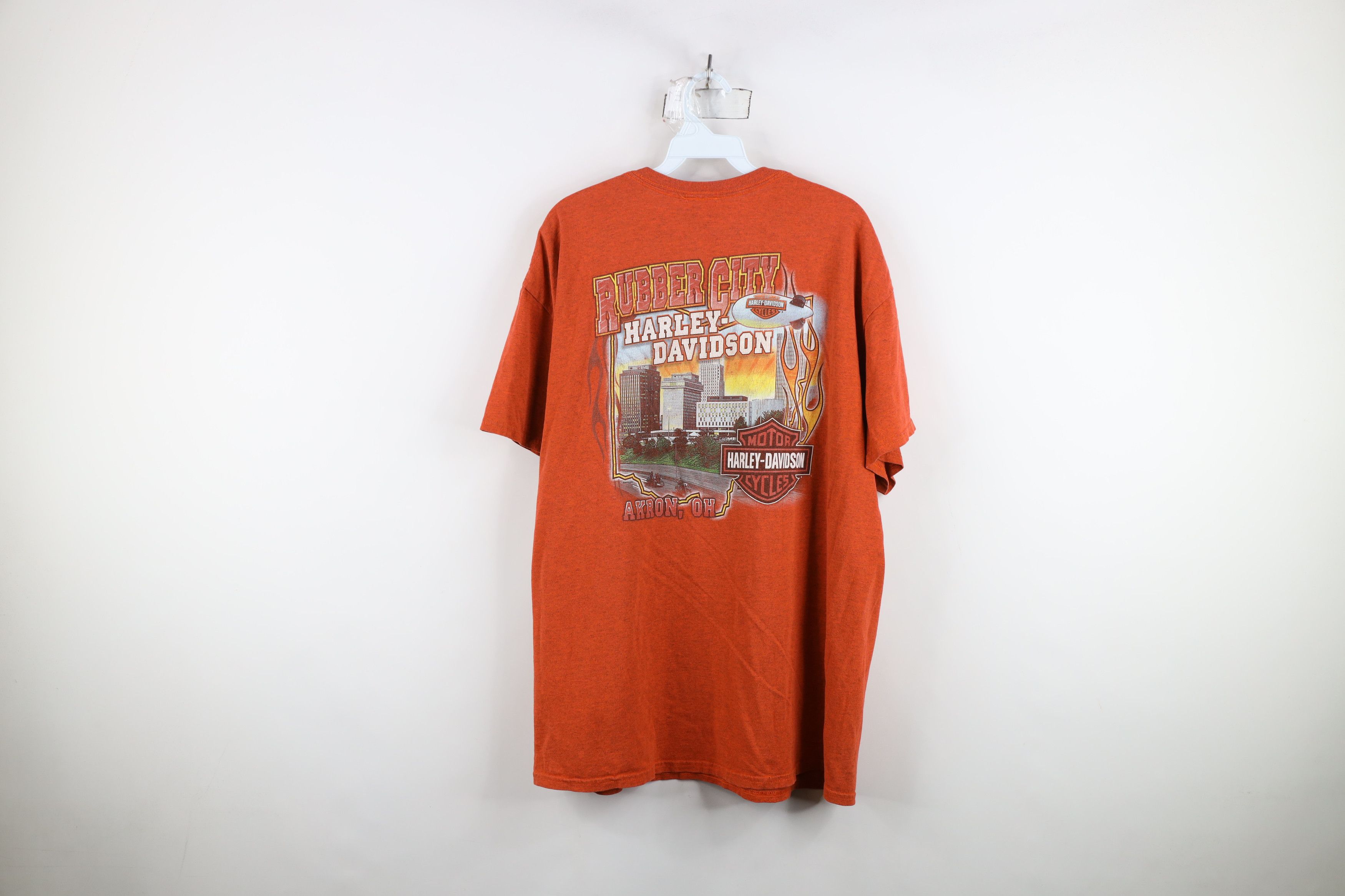 Harley Davidson Vintage Y2K Harley Davidson Spell Big Logo T-Shirt Orange Size US XL / EU 56 / 4 - 13 Thumbnail