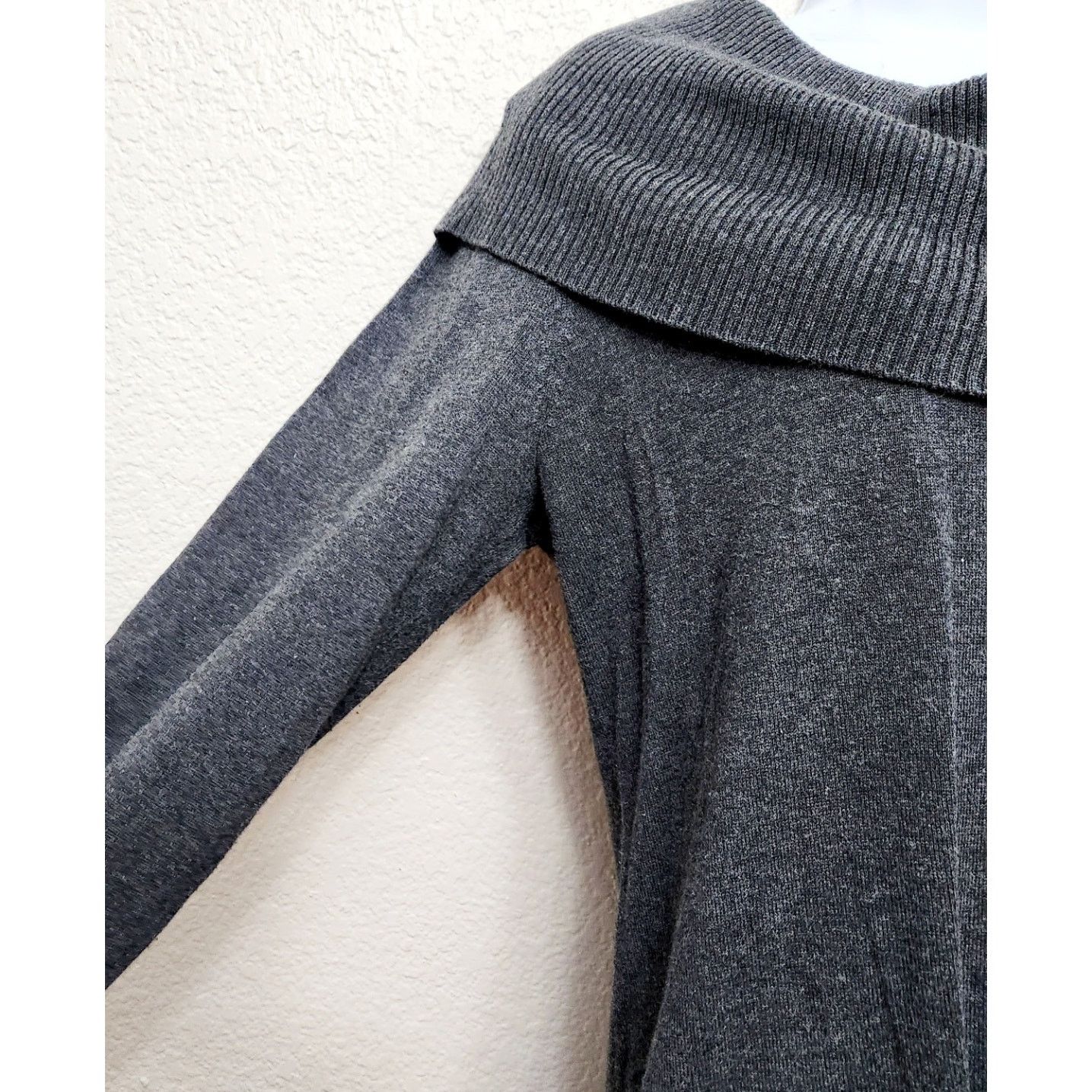 Other Style & Co Gray Charcoal Cowl Neck Sweater Medium Pleather Size M / US 6-8 / IT 42-44 - 2 Thumbnail