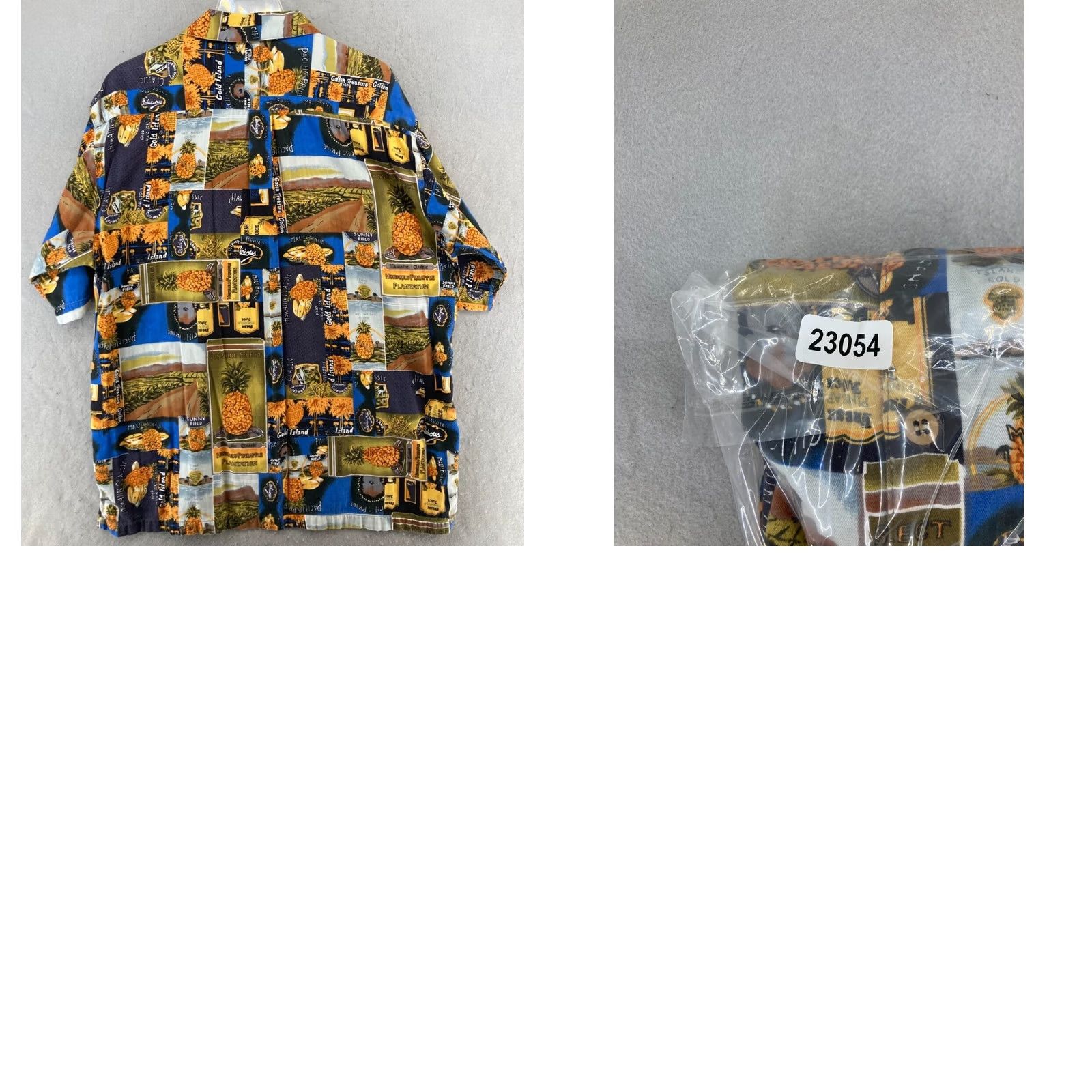 Slowear Colo Wear Mens Camp Shirt XL Hawaiian Pineapple Shirt XL Multicolor Cotton Blend Knit Button-Up Short Sleeve Casual Hawaiian Theme Mens Size US XL / EU 56 / 4 - 8 Thumbnail