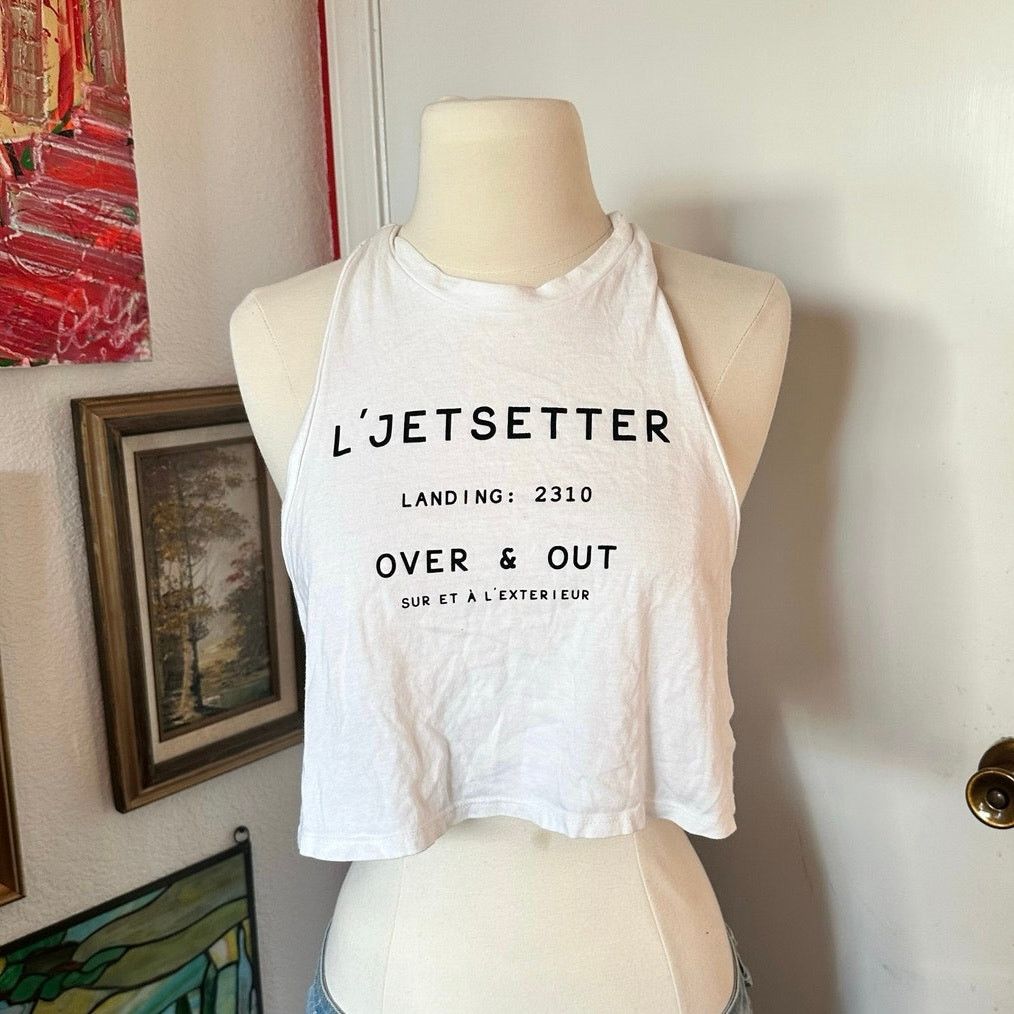 Forever 21 forever 21 black and white french tank top crop top Size S / US 4 / IT 40 - 1 Thumbnail