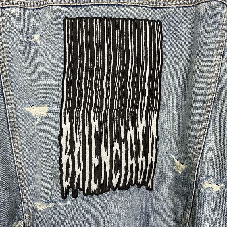 Balenciaga Balenciaga FW21 Barcode waterfall logo embroidered denim ja Size US XS / EU 42 / 0 - 5 Thumbnail