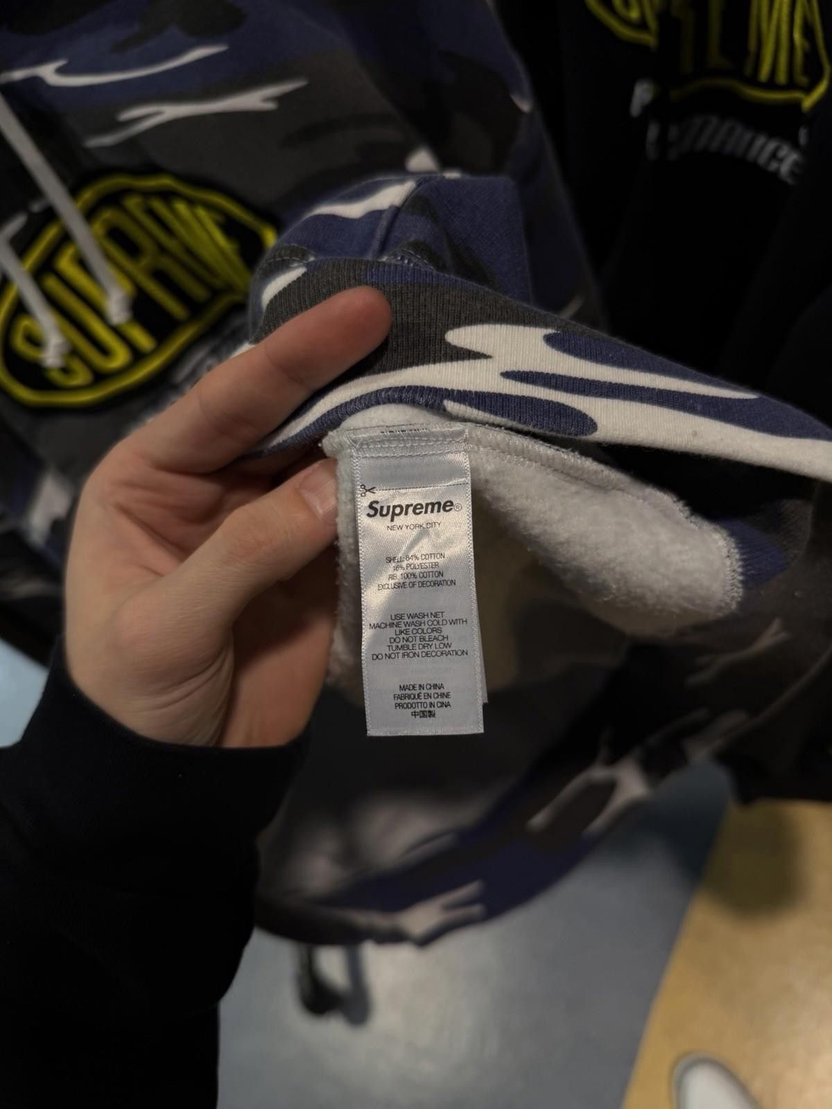 Supreme Supreme Performance Zip Up Hooded Sweatshirt Blue Camo (XL) Size US XL / EU 56 / 4 - 10 Thumbnail
