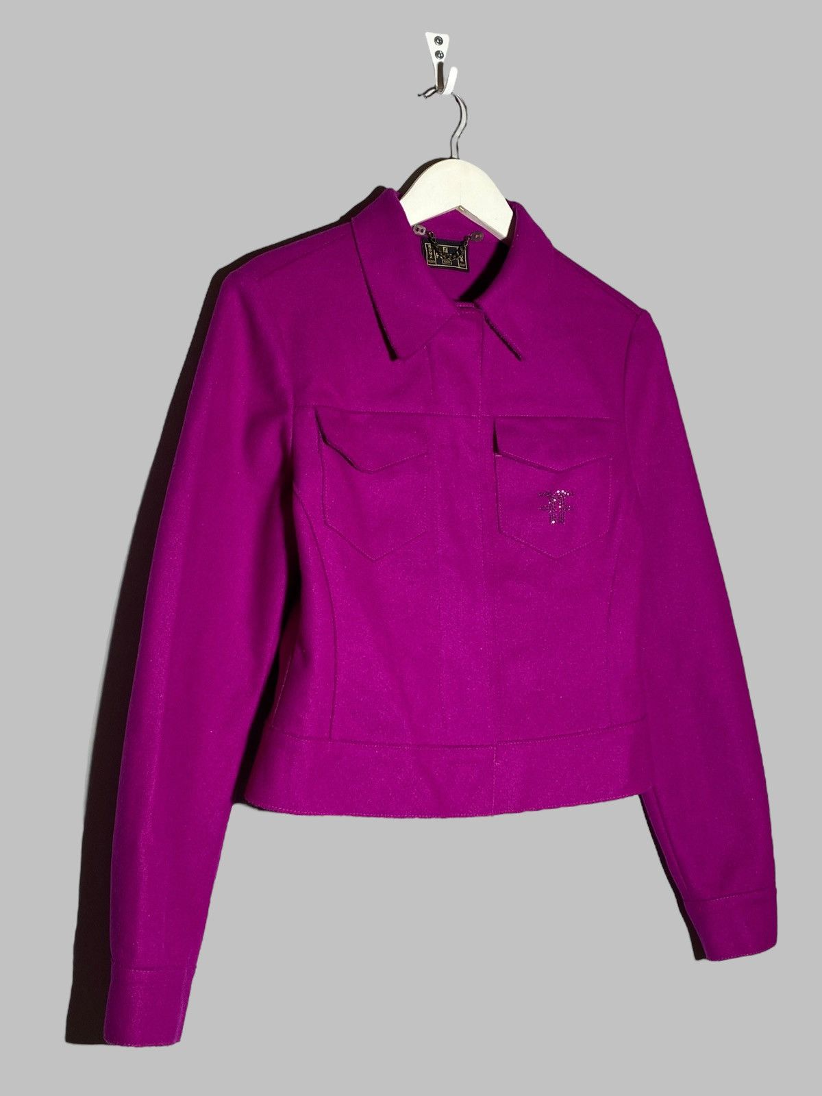 Fendi Fendi Roma Vintage 90s Hot Pink Cropped Jacket Snap Button Size M / US 6-8 / IT 42-44 - 4 Thumbnail
