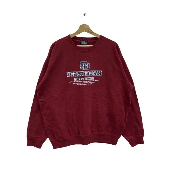 Vintage Vtg FIRST DOWN USA Outdoor Camping Red Dream Sweatshirt Size US XL / EU 56 / 4 - 1 Thumbnail
