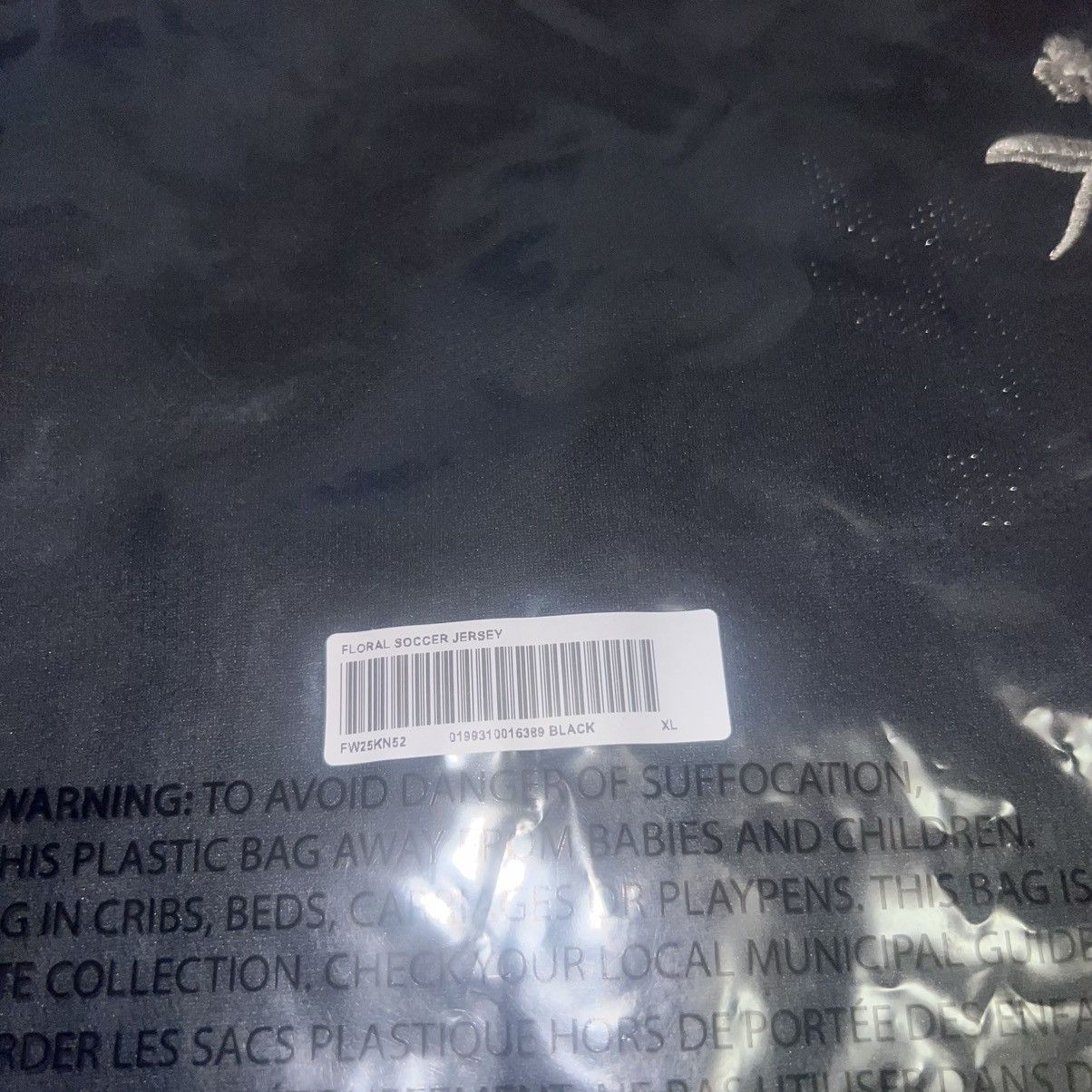 Supreme In-Hand Supreme Floral Soccer Jersey Black Size: XL Size US XL / EU 56 / 4 - 6 Thumbnail