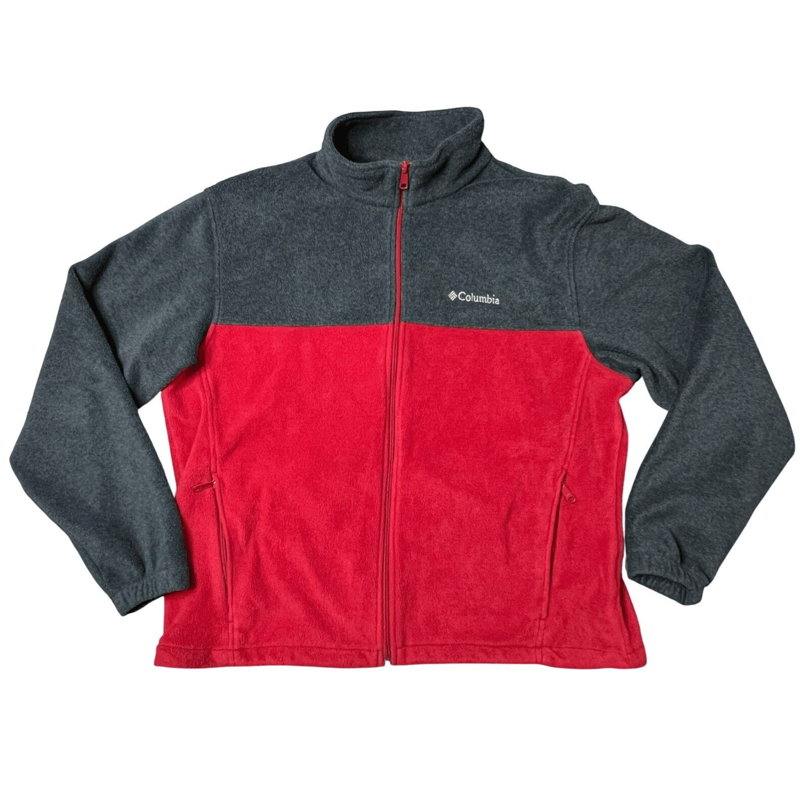 Columbia Columbia Steen Mountain Red Grey Zip Up Fleece Jacket XL Size US XL / EU 56 / 4 - 2 Thumbnail