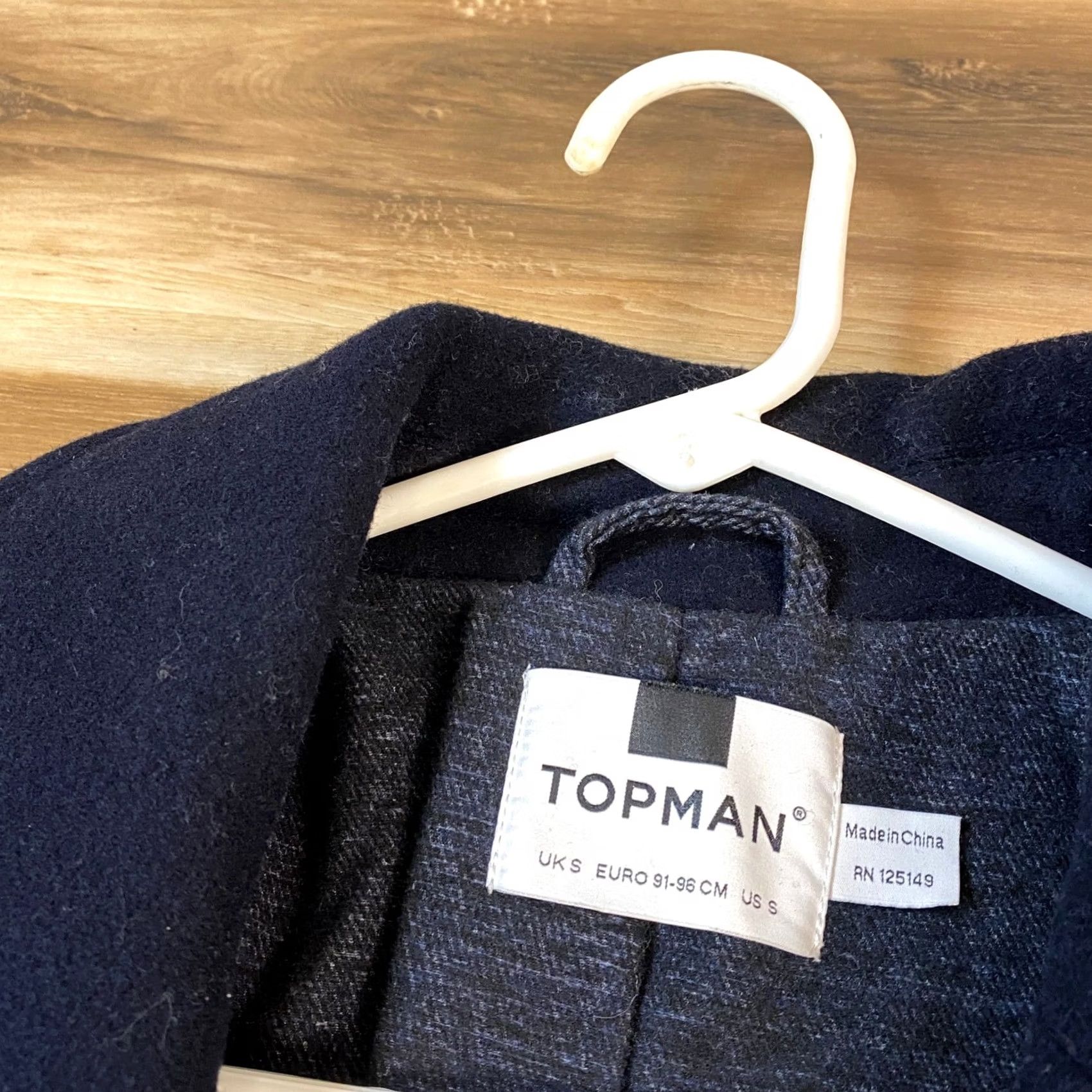 Topman Topman Peacoat Men Small Navy Blue Wool Blend Double Breasted Minimalist Coat Size US S / EU 44-46 / 1 - 4 Thumbnail