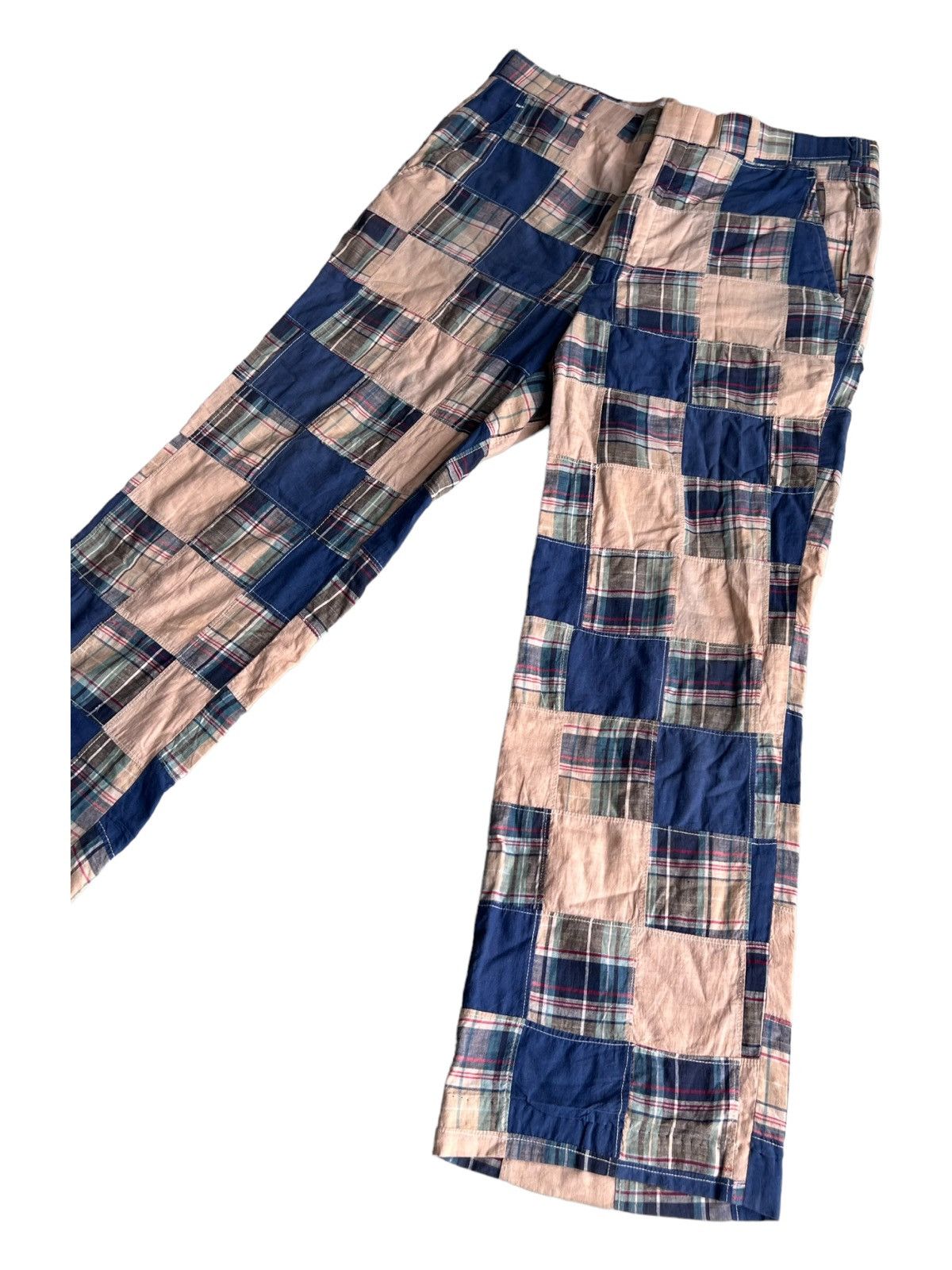 Brooks Brothers × Polo Ralph Lauren × Vintage 1970s Madras Patchwork Ralph Lauren Style Disco Rockabilly Size US 33 - 1 Thumbnail