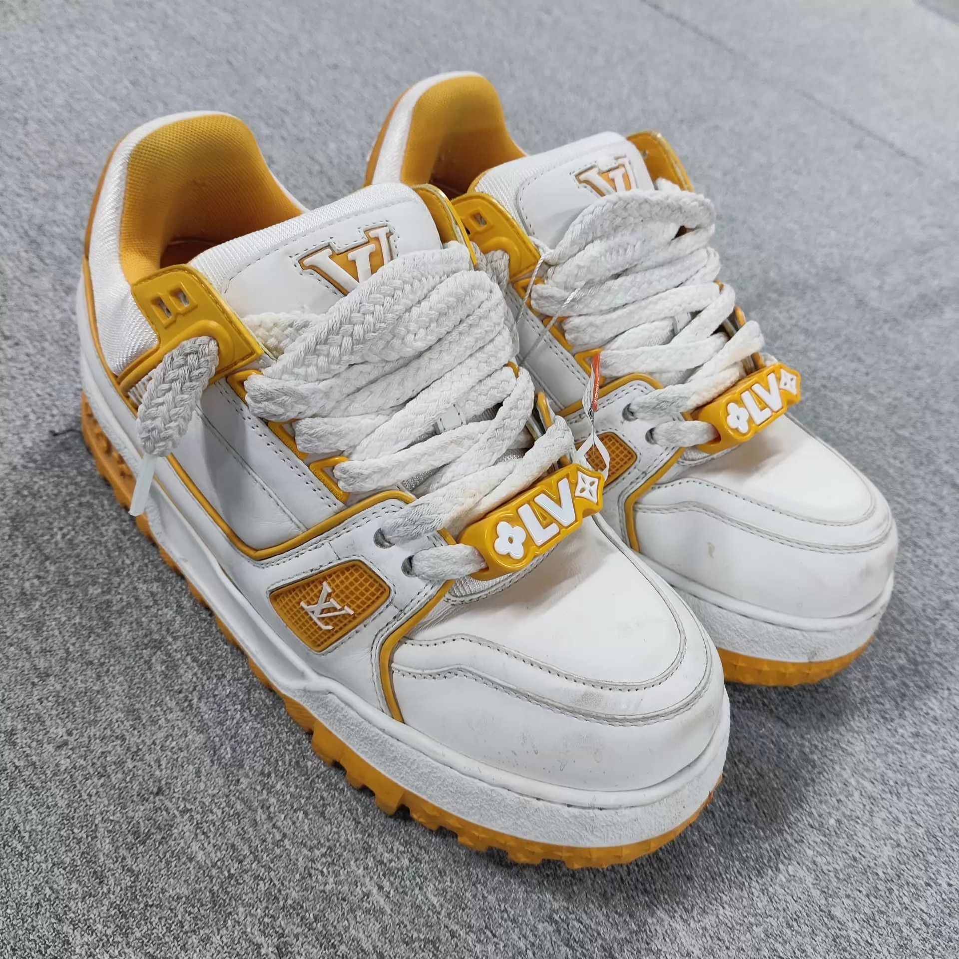 Louis Vuitton LV Pikachu yellow white 37 sneaker Size US 6.5 / IT 36.5 - 1 Thumbnail