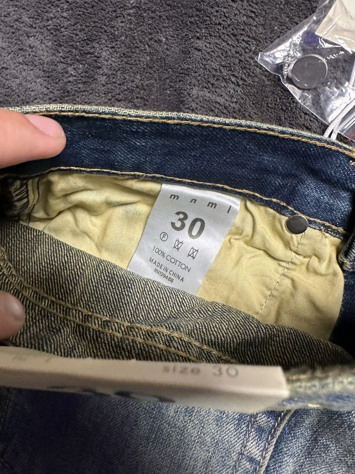 MNML Blue washed paint splatter mnml jeans Size US 30 / EU 46 - 4 Thumbnail