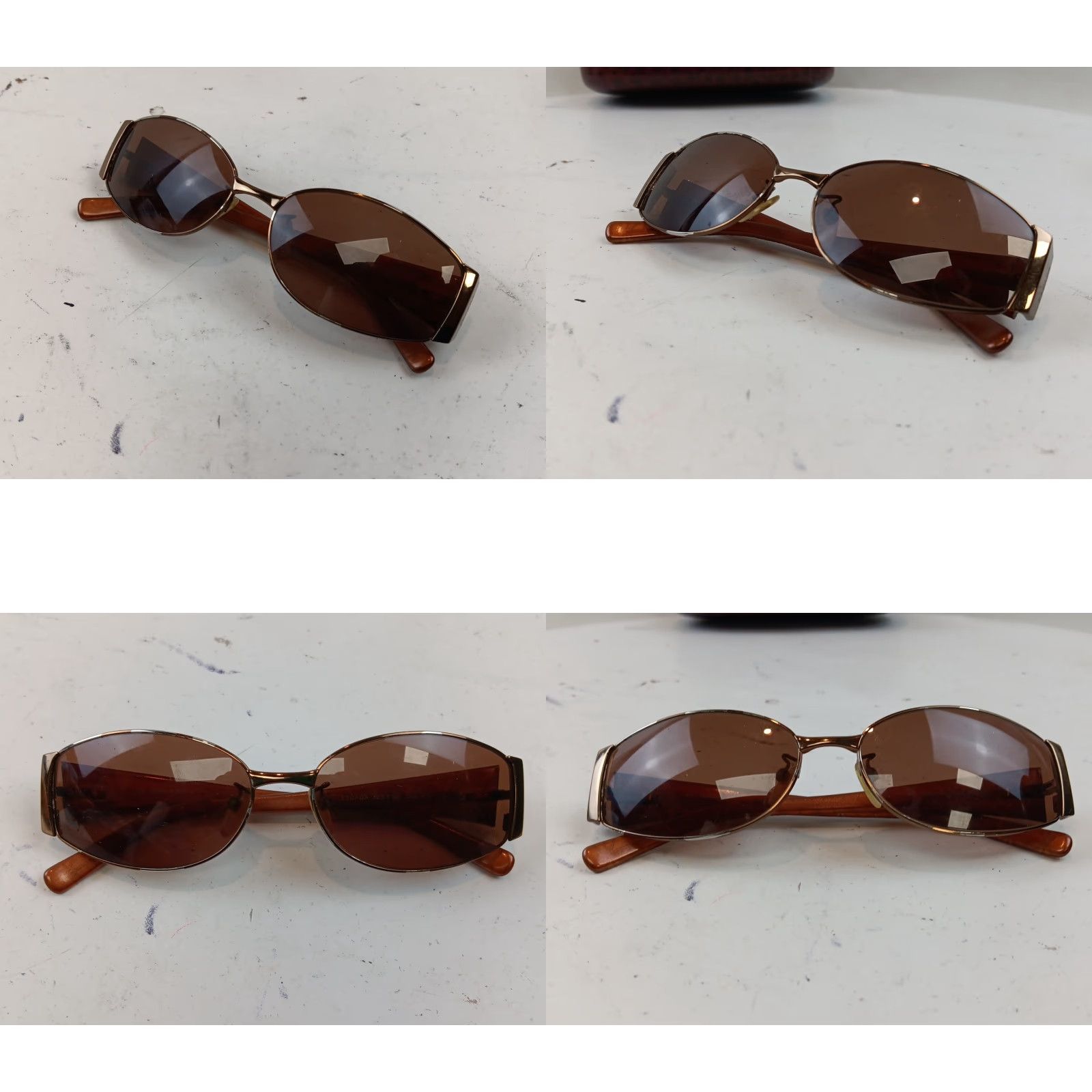 Escada VINTAGE Escada Sunglasses SES 516S Brown Shield Designer Oval Crystals Italy READ Size ONE SIZE - 8 Thumbnail