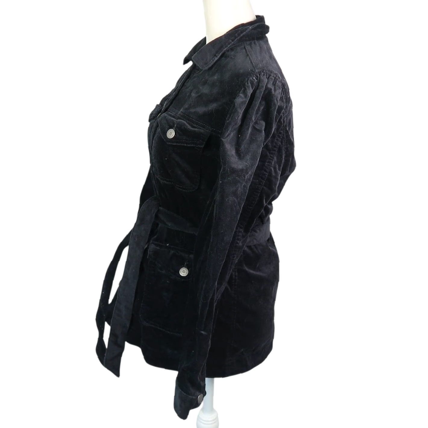 Gap **Black Velvet Belted Button Front Gap Jacket S** User: Black Velvet Belted Button Front Gap Jacket S Size S / US 4 / IT 40 - 3 Thumbnail