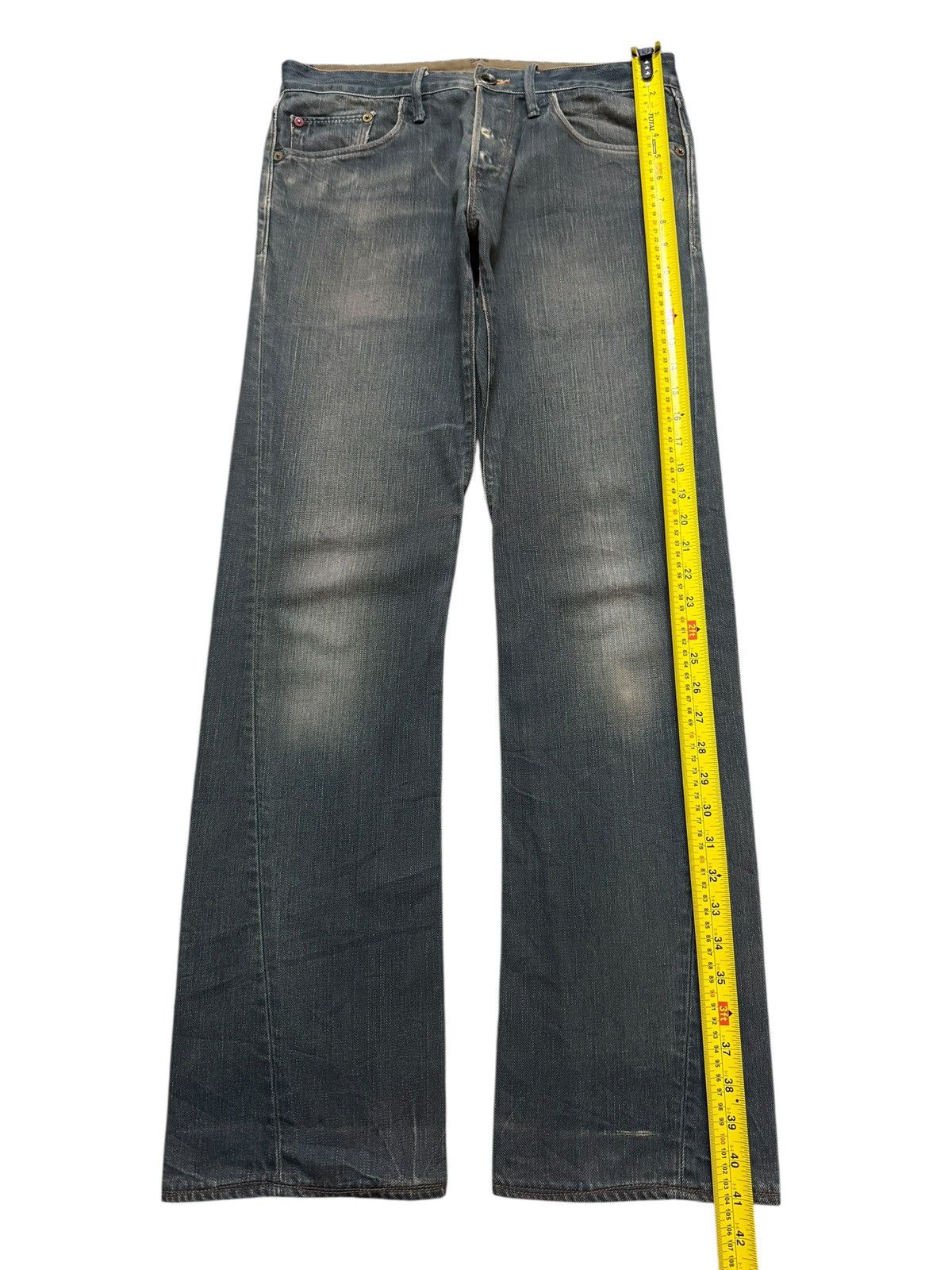 If Six Was Nine Vintage Y2K Japanese Brand Blue Faded Wash Spiral Wide Leg Size US 31 - 8 Thumbnail