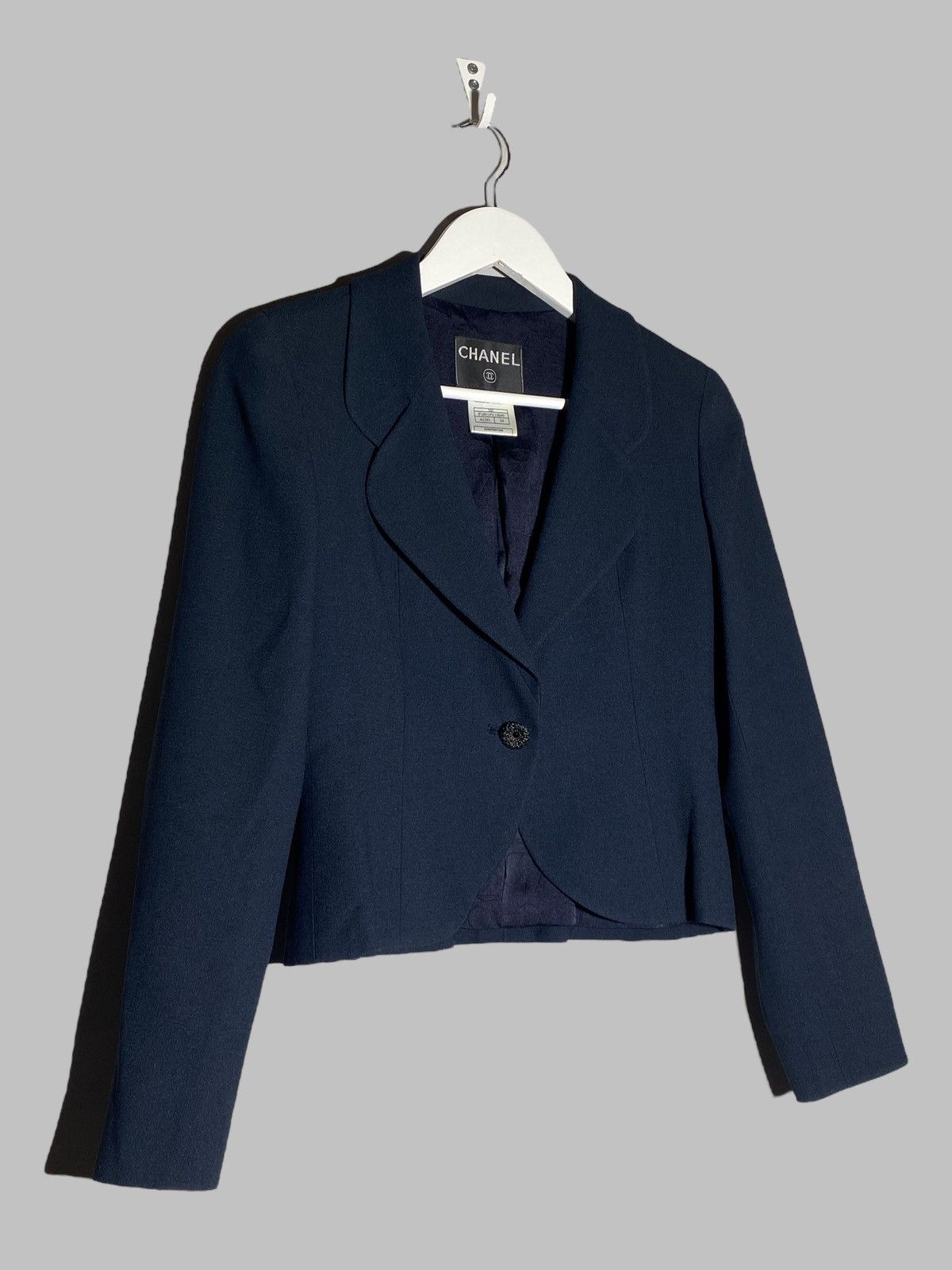 Chanel Chanel Navy Blue Blazer Embellished Rhinestone Button Jacket Size XS / US 0-2 / IT 36-38 - 2 Thumbnail