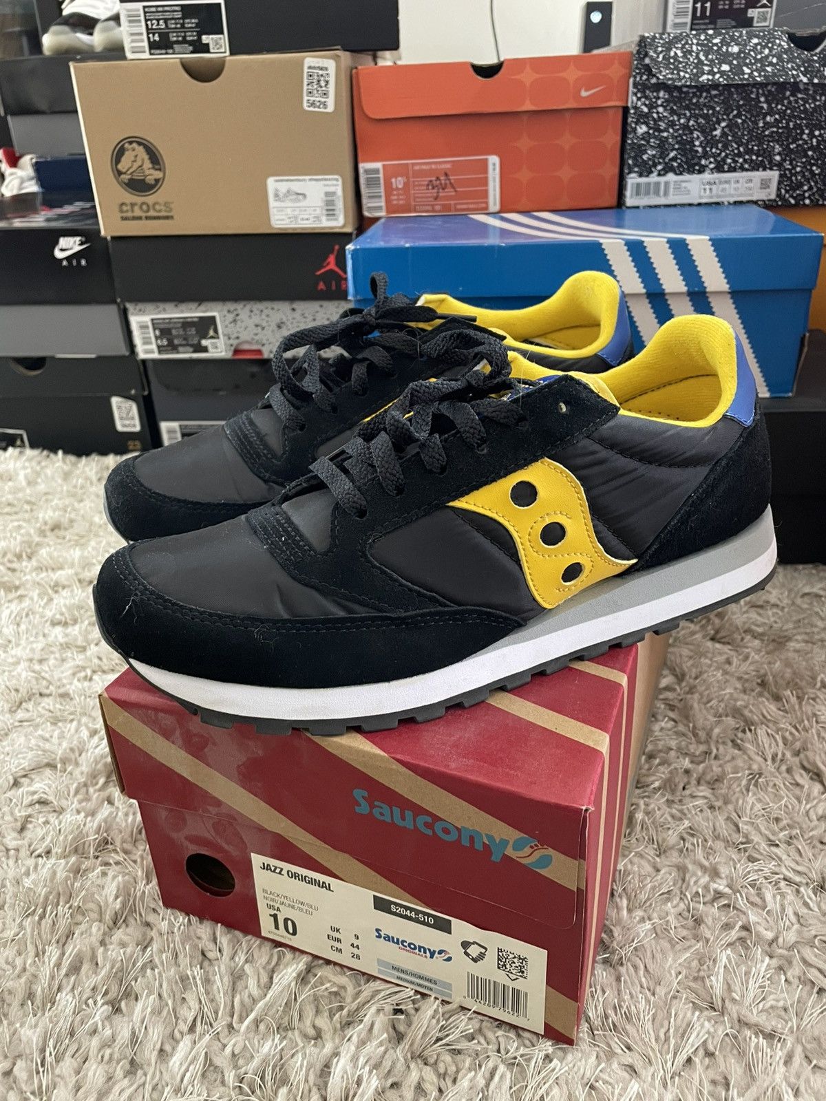 Saucony Saucony Jazz Original Black Yellow Blue Size US 10 / EU 43 - 1 Thumbnail