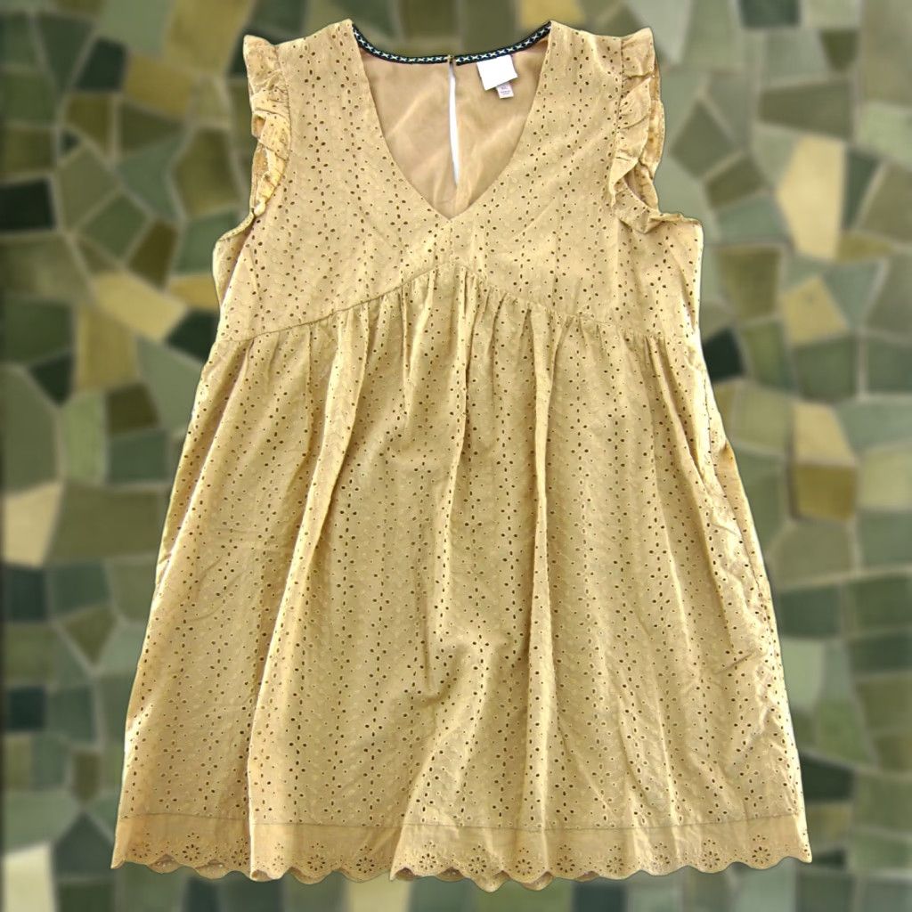 Vintage Knox Rose Cotton Brown Floral Cap Sleeve Empire Waist Smock Dress XL Size XL / US 12-14 / IT 48-50 - 1 Thumbnail