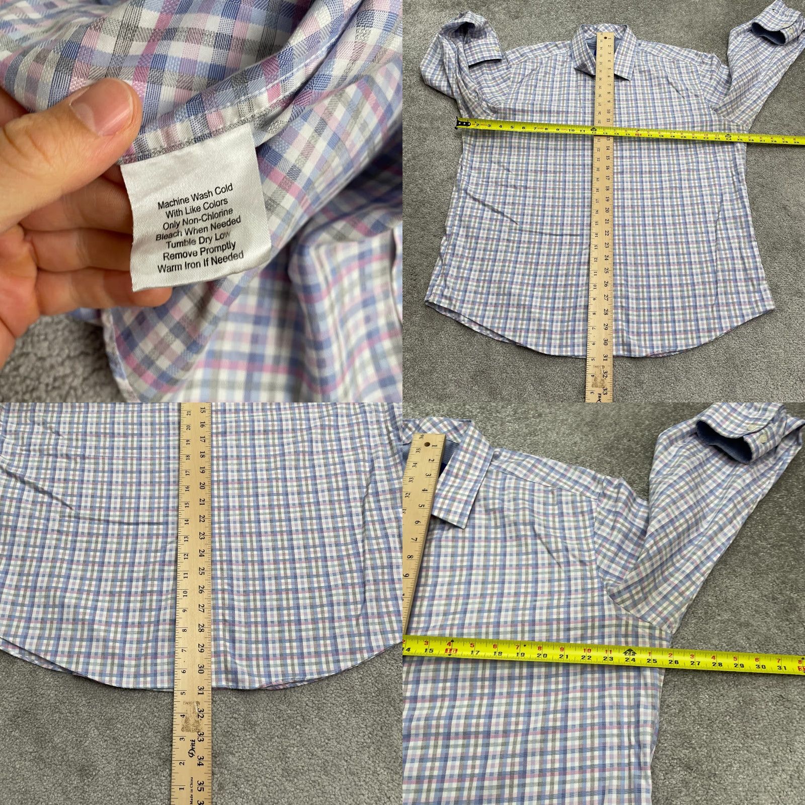 Egara Egara Shirt Mens 2XL Button-Down Plaid Cotton Non-Iron Multicolor All Seasons Breathable Casual Work Size US XXL / EU 58 / 5 - 8 Thumbnail