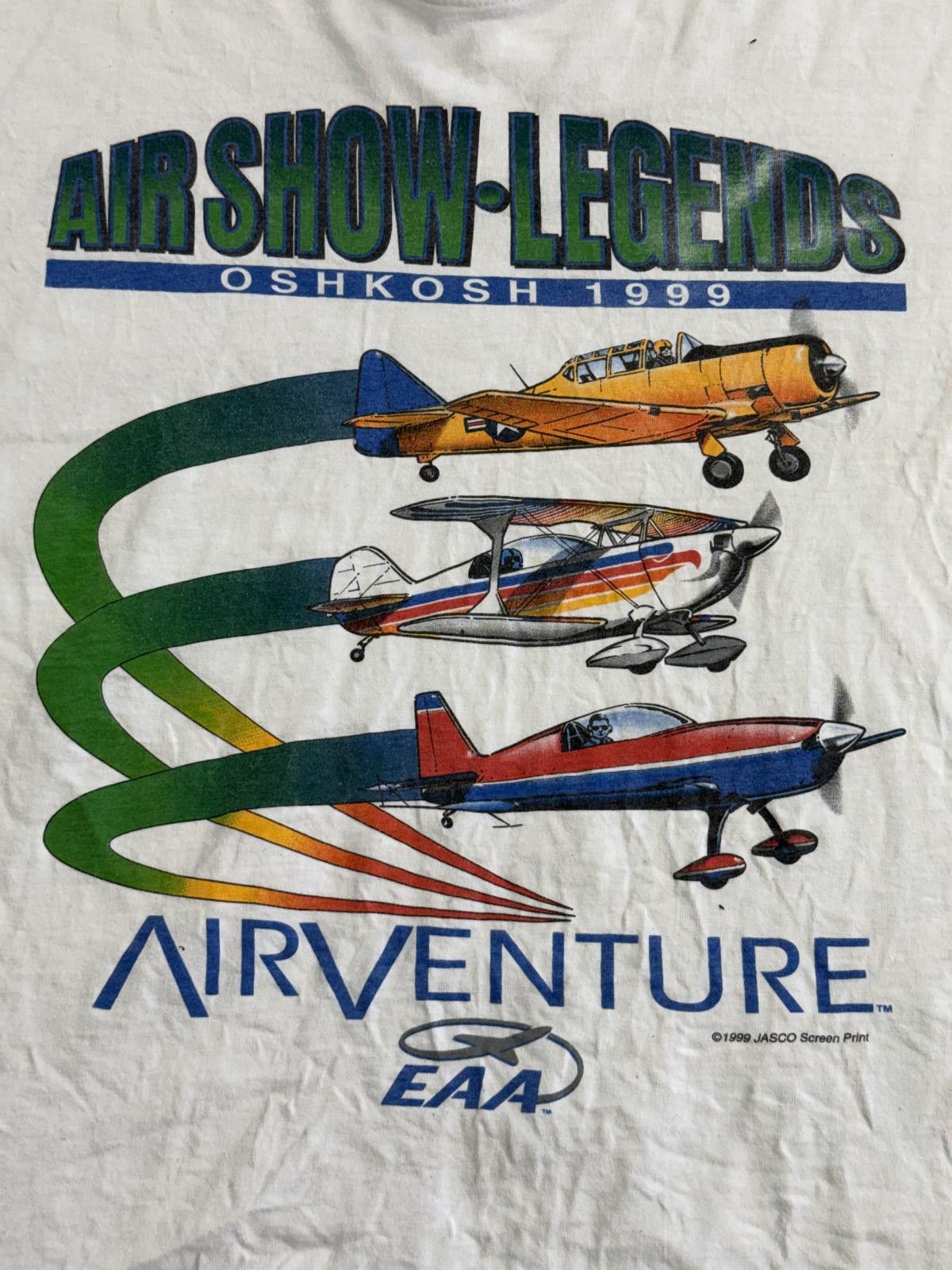 Fruit Of The Loom Vintage Oshkosh Airshow Legends T-shirt 1999 Airventure XL Size US XL / EU 56 / 4 - 3 Thumbnail