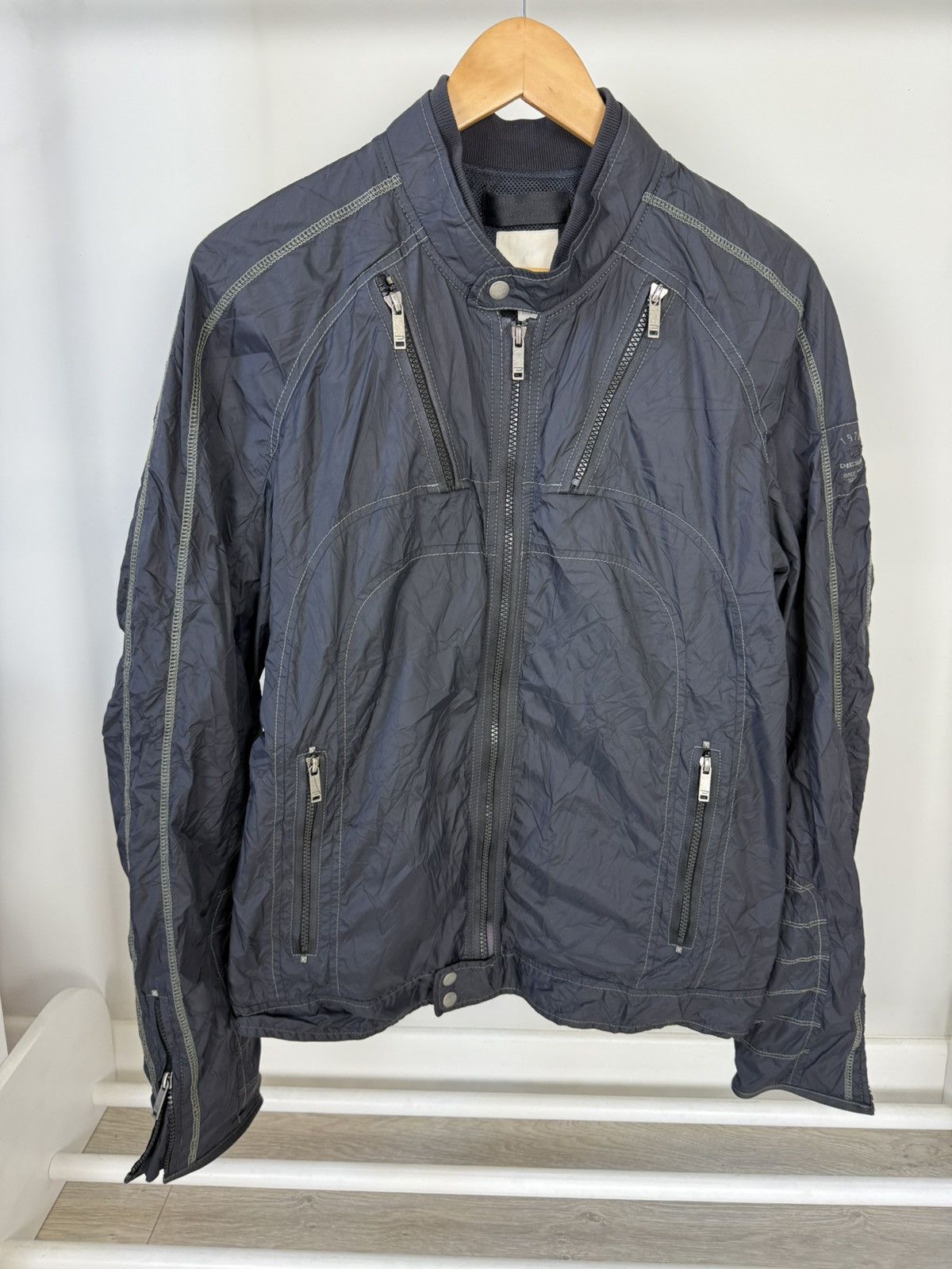 Diesel Diesel Vintage Nylon Biker Jacket Size US XL / EU 56 / 4 - 1 Thumbnail