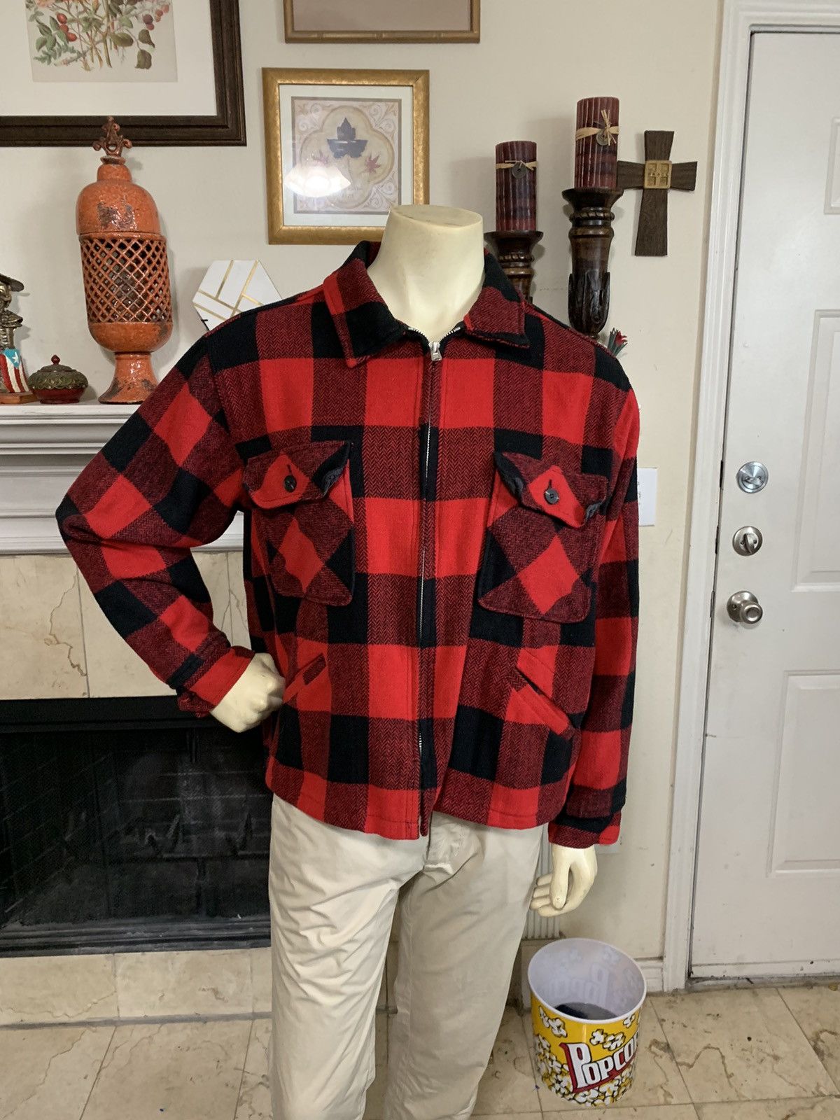 MNML Plaid Flannel Zippered short Jacket Grailed