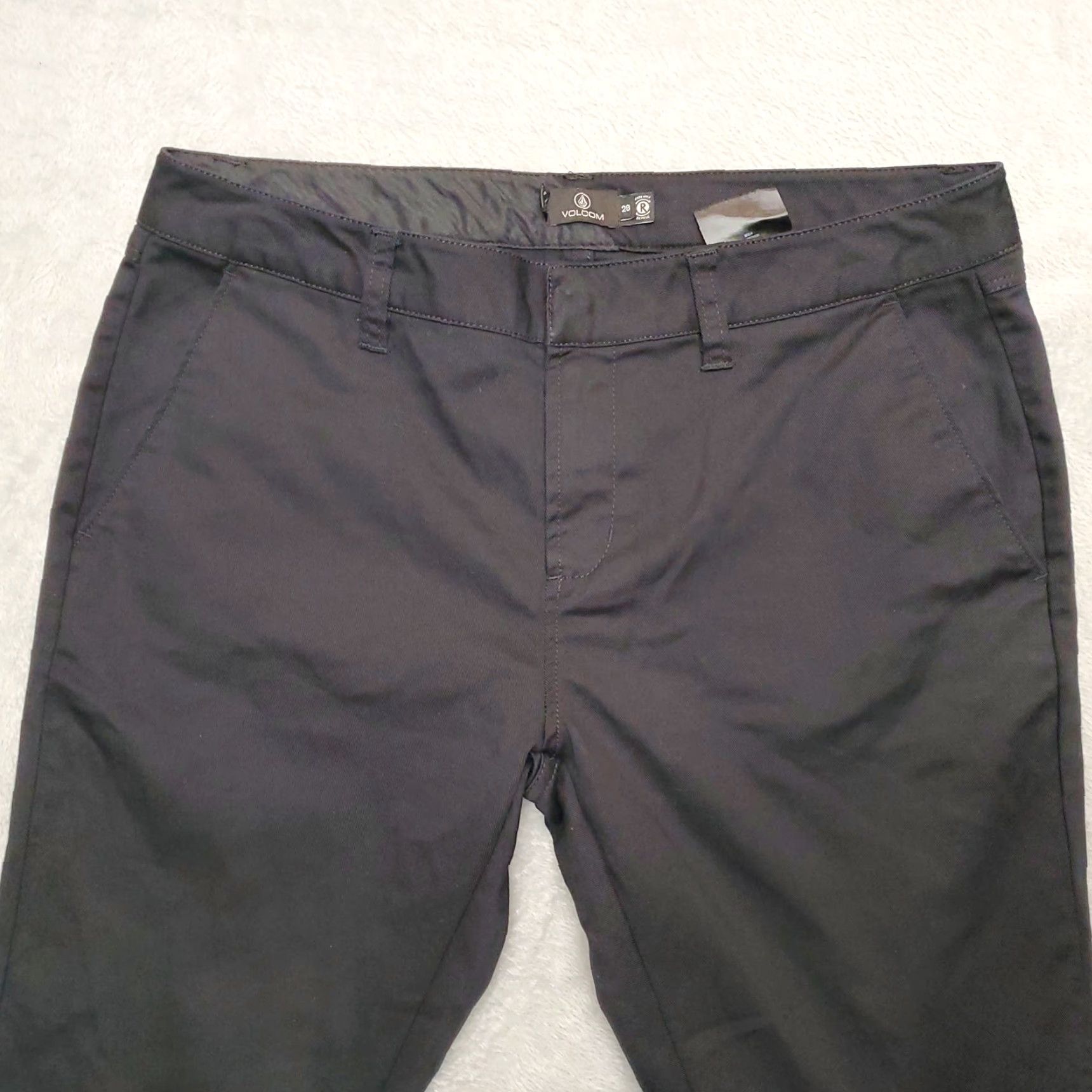 Volcom Volcom Pants Women 28x26 Black Flat Front Chino Cotton Performance Blend Outdoor Regular Pockets Zip Machine Washable Womens Size 28" / US 6 / IT 42 - 2 Thumbnail