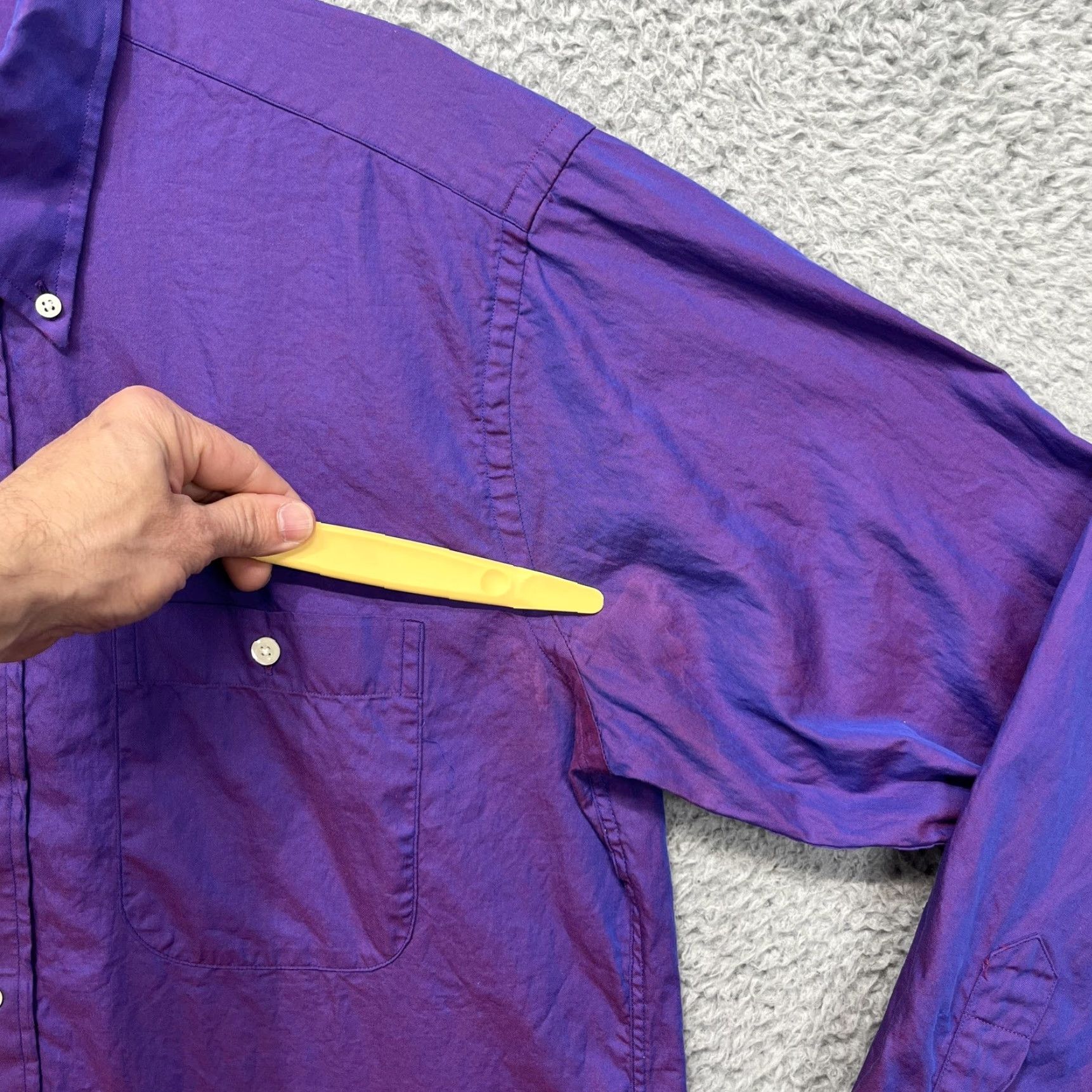 Vintage Gitman Bros Shirt Mens Large Iridescent Purple Long Sleeve USA Button Down Size US L / EU 52-54 / 3 - 4 Thumbnail