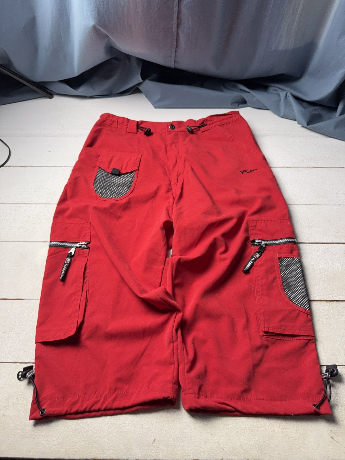 Fubu Vintage SK8 FUBU Red Cargo Capri Pants Y2K Hip Hop 🔥 M sz Size US 34 / EU 50 - 21 Thumbnail