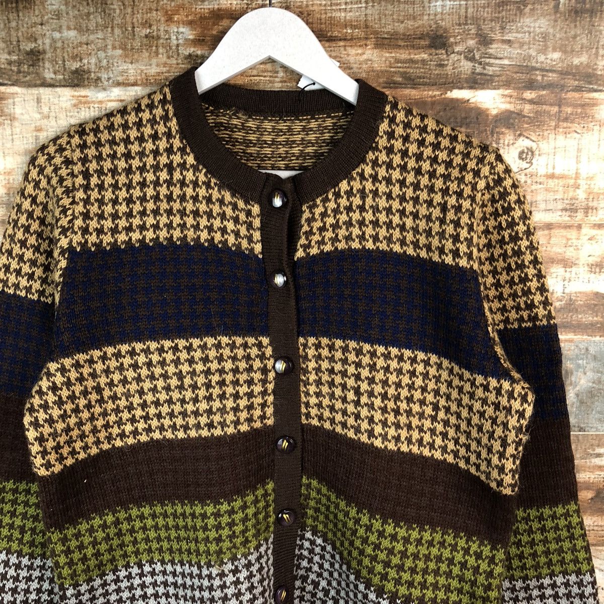 Homespun Knitwear × Japanese Brand Japan stripe vintage Brown Knitwear #A1819 Size XS / US 0-2 / IT 36-38 - 5 Thumbnail